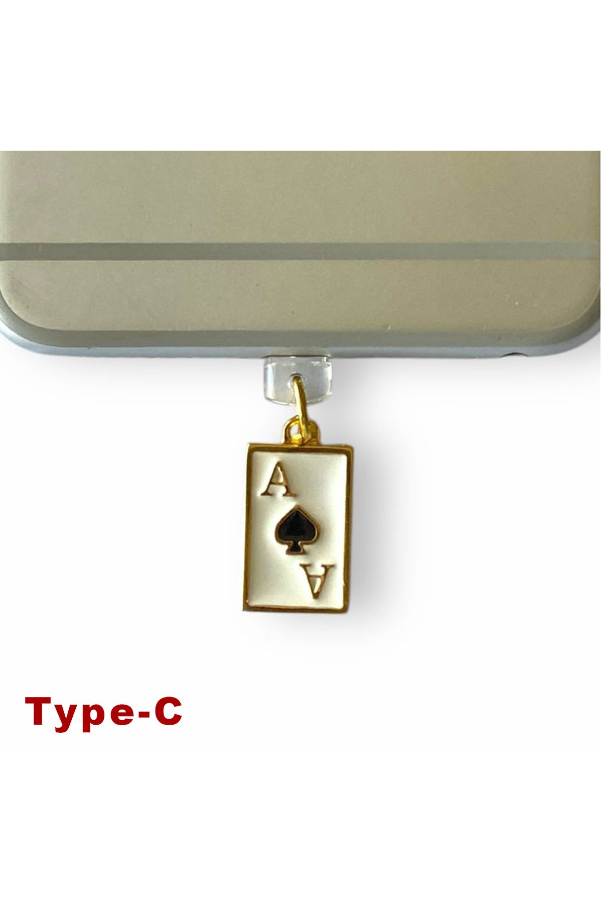 BK Design Type-C Çelik Takı Figürlü Telefon Şarj Portu Toz Tıpası Toz Tıkacı Charm TCGL4007