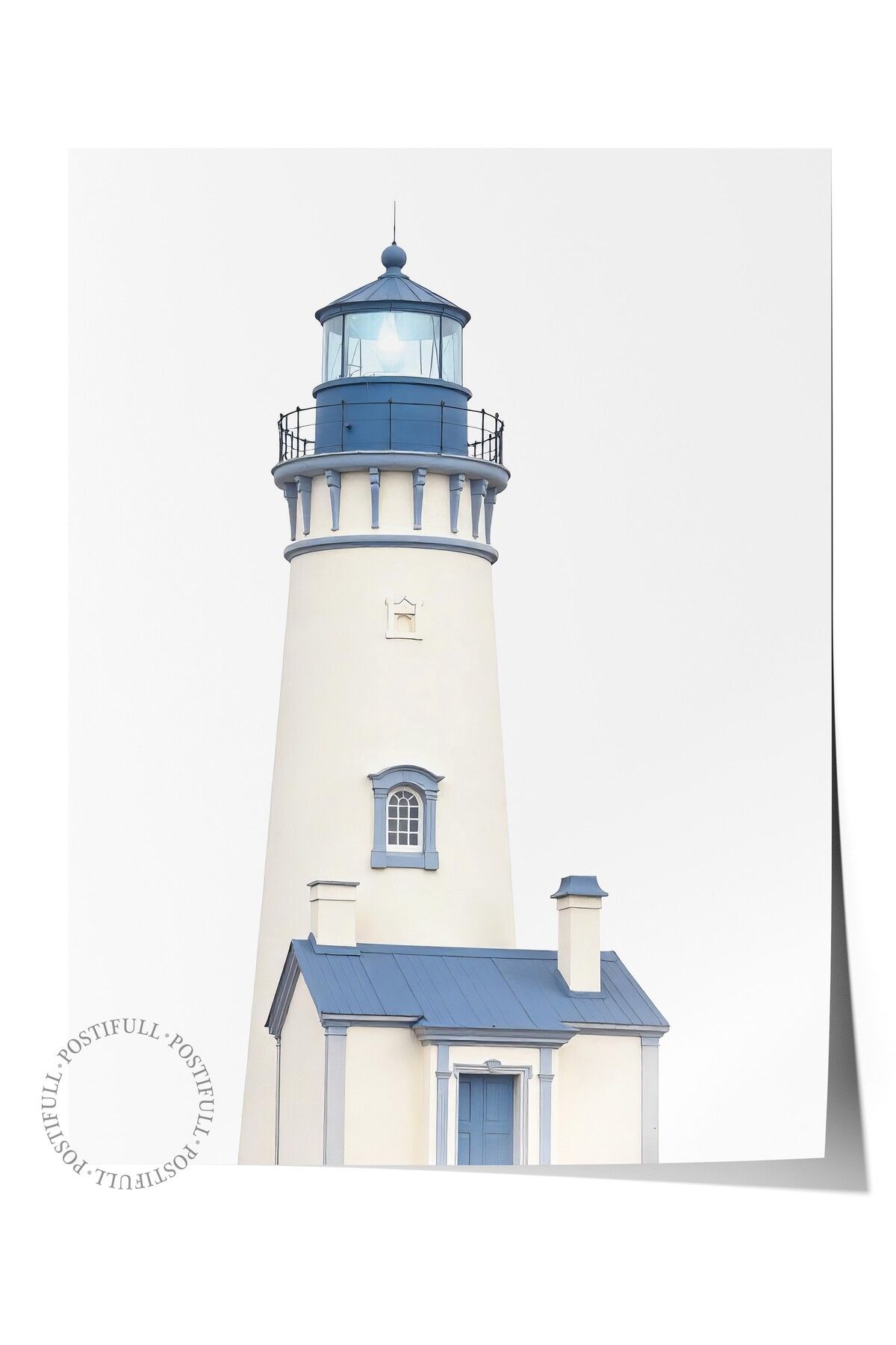 Postifull Çerçevesiz Duvar Posteri, Mavi Deniz Feneri, Fotoğraf, Beyaz Renk Poster, 2025 Yaz Seçkisi, NO:10948