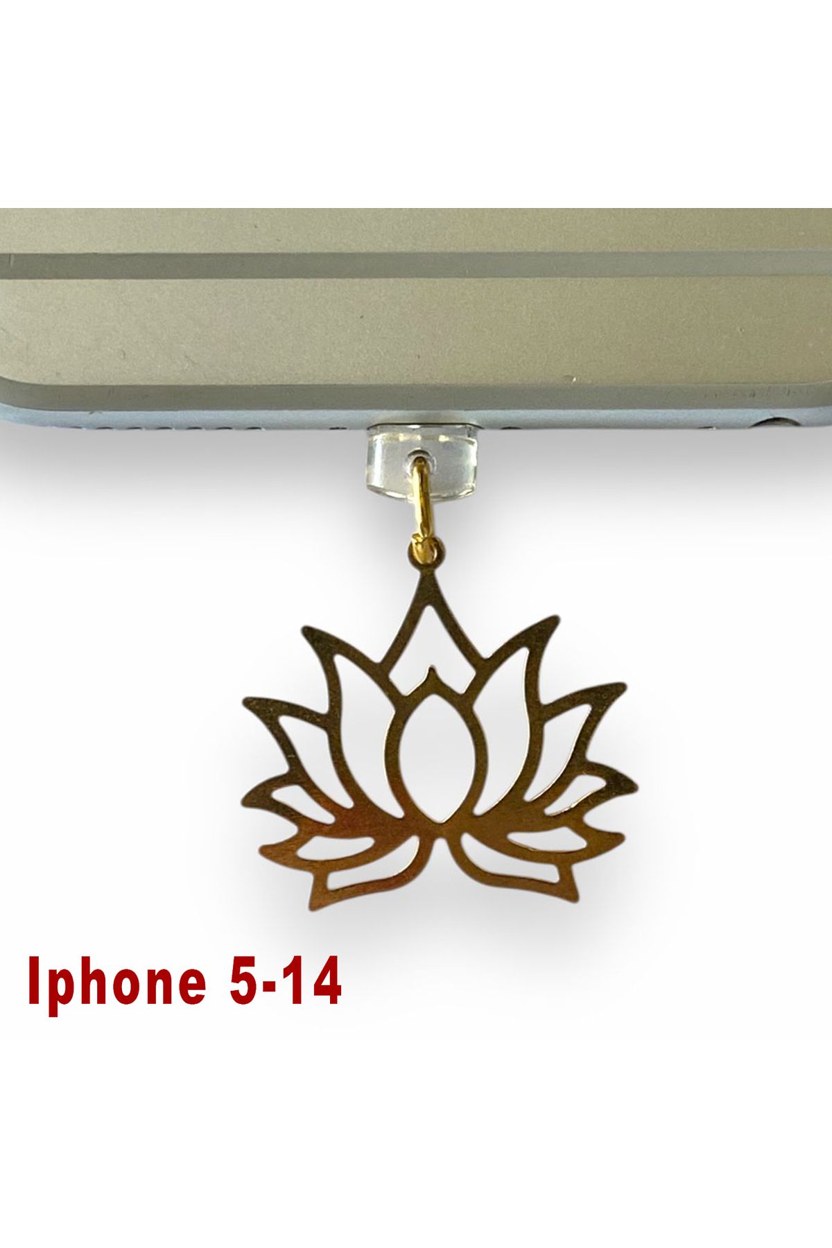 BK Design Iphone 5-14 Çelik Takı Figürlü Telefon Şarj Portu Toz Tıpası Toz Tıkacı Charm IPGL4023