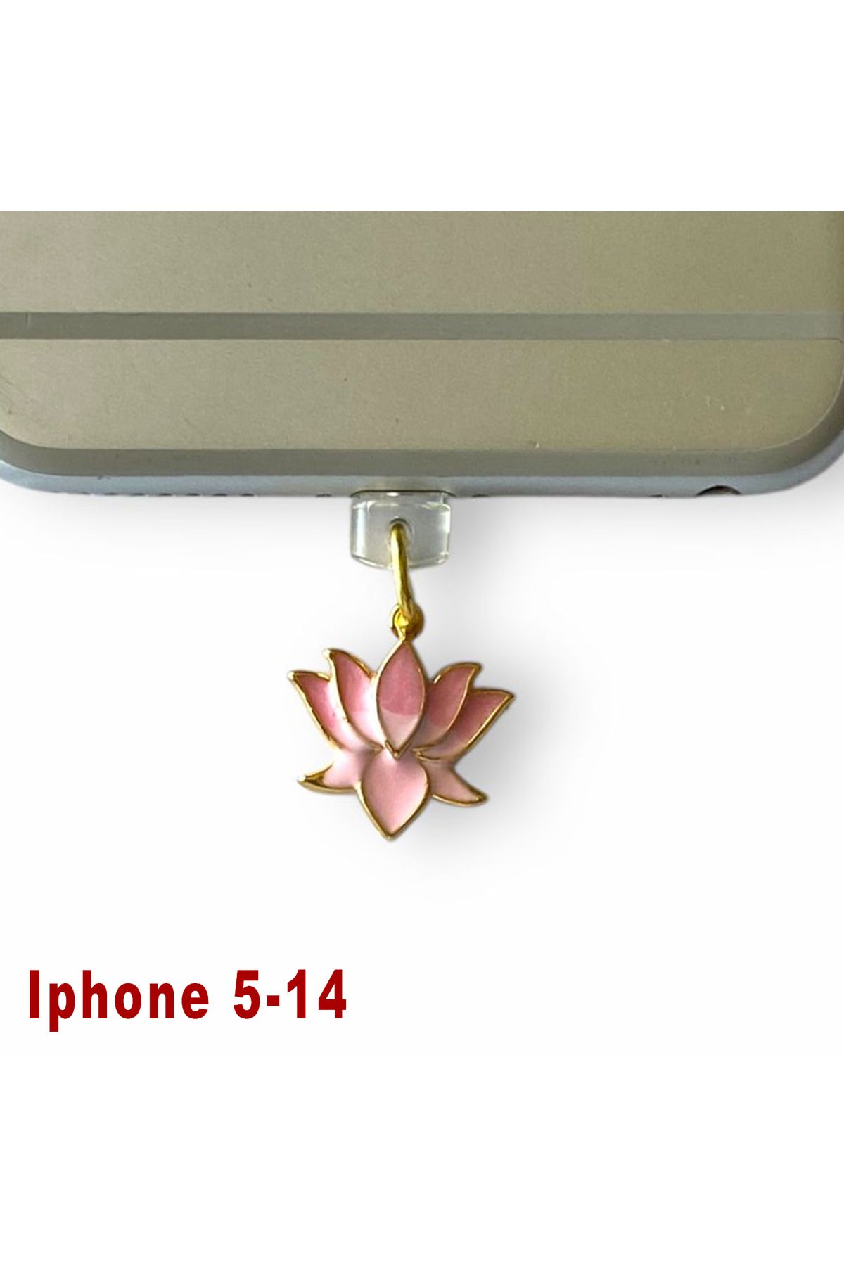 BK Design Iphone 5-14 Çelik Takı Figürlü Telefon Şarj Portu Toz Tıpası Toz Tıkacı Charm IPGL4012