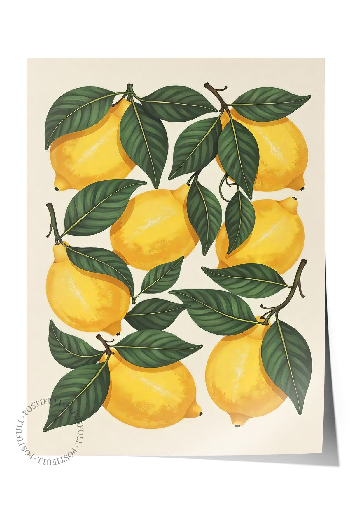 Postifull Çerçevesiz Duvar Posteri, Sarı Limonlar, İllüstrasyon, Sarı Renk Poster, 2025 Yaz Seçkisi, NO:109497