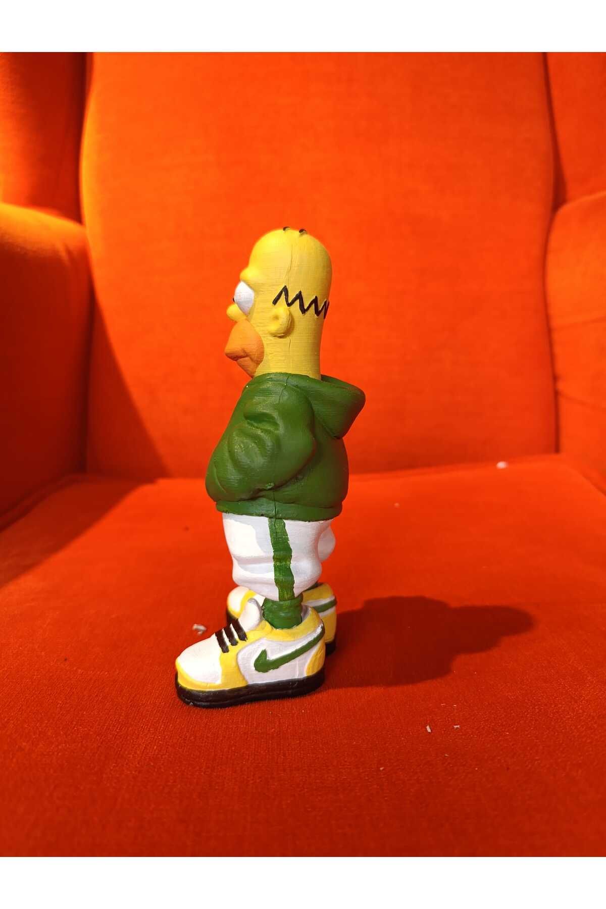 ufak dusler atölyesi Homer Simpson Figürü – 19x9 cm | El Boyama Dekoratif Obje