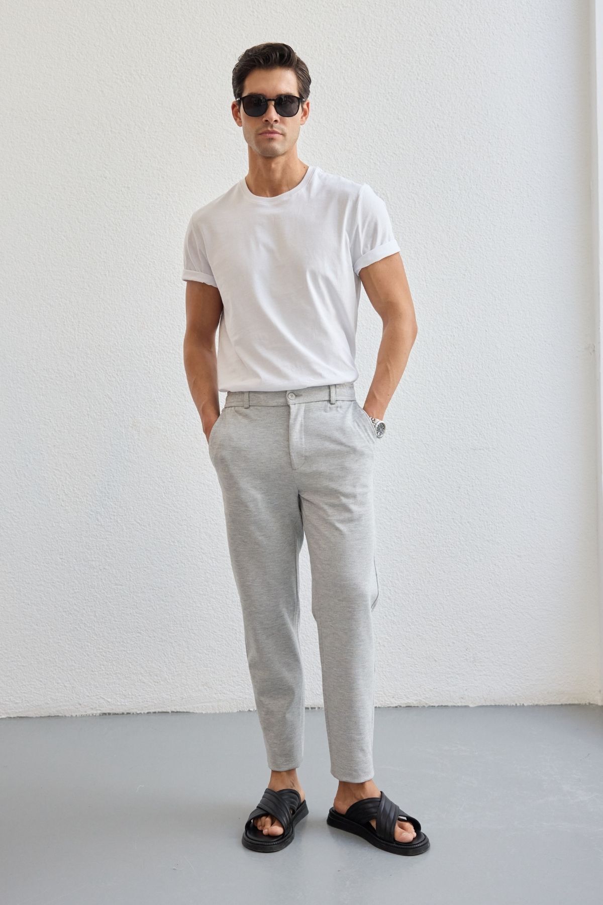 Livio Ferri Talon Erkek Şık Jogger Pantolon – Aşırı Esnek, Beli Gizli İpli