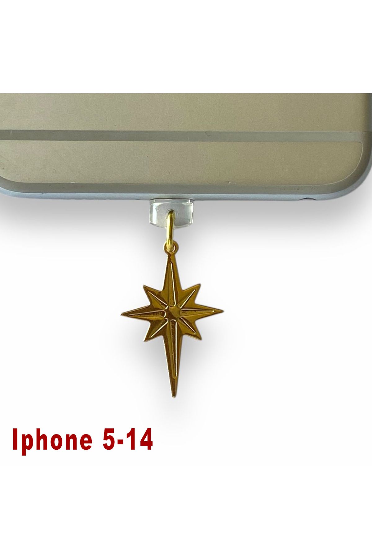 BK Design Iphone 5-14 Çelik Takı Figürlü Telefon Şarj Portu Toz Tıpası Toz Tıkacı Charm IPGL4022