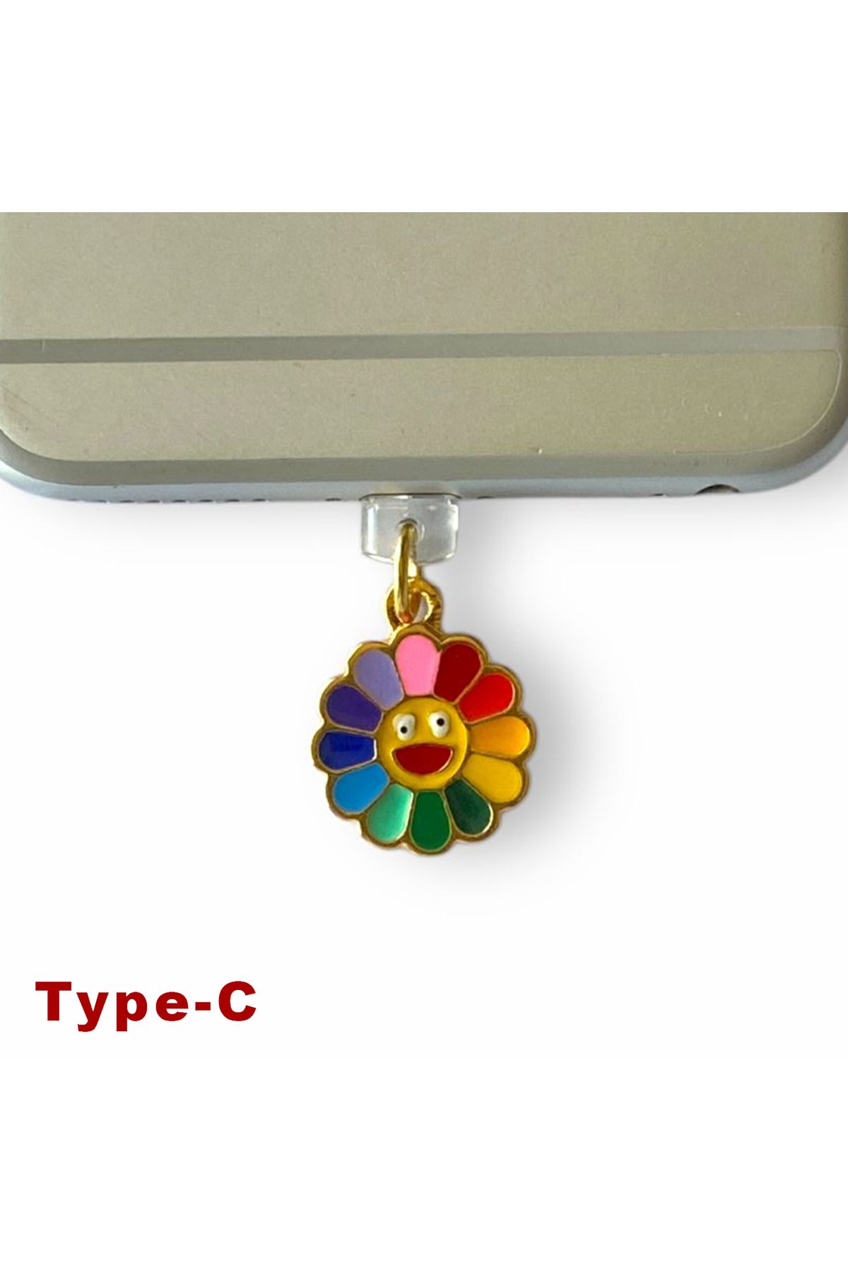 BK Design Type-C Çelik Takı Figürlü Telefon Şarj Portu Toz Tıpası Toz Tıkacı Charm TCGL4008