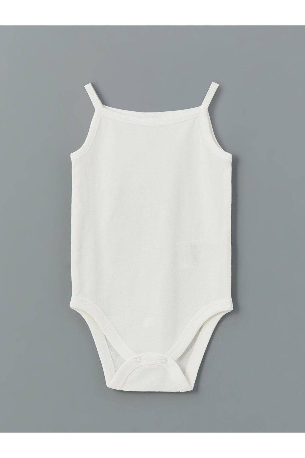 LC Waikiki LCW baby Ekru Kare Yaka Basic Kız Bebek Çıtçıtlı Body