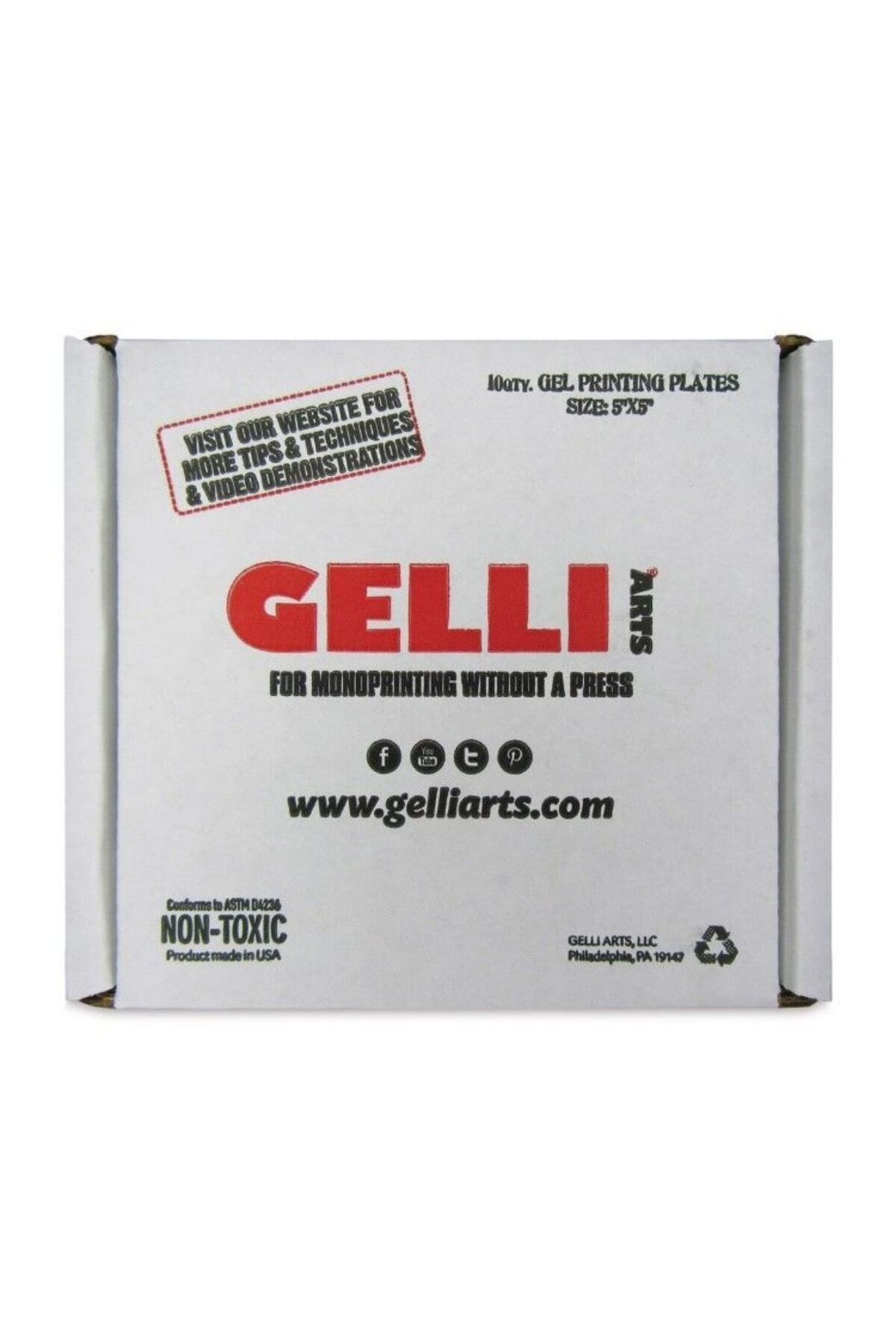 MASTRO Gelli Arts Gel Printing Plate Jel Kare Baskı Plakası 10'Lu Paket 12.5cm x 12.5cm