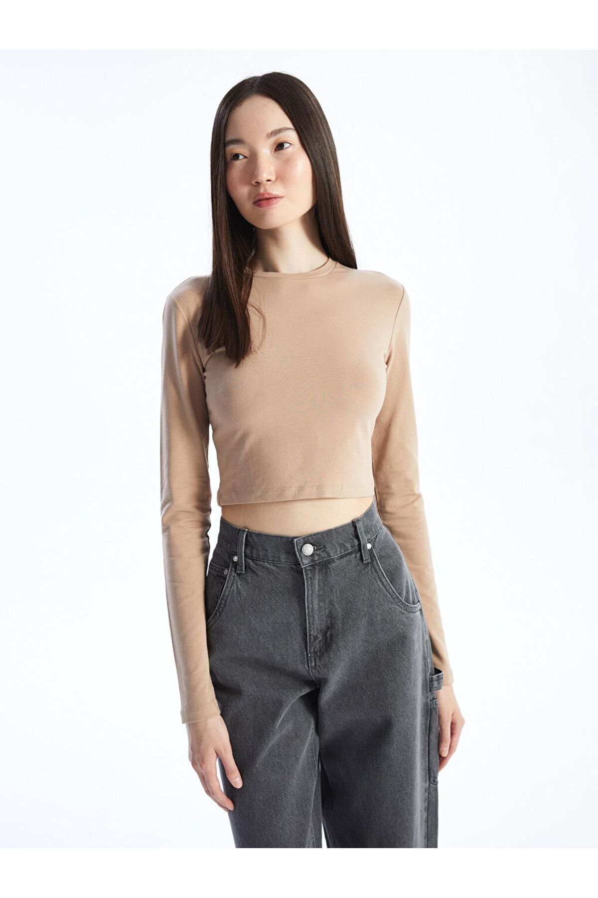 LC Waikiki Kadın Crop Basic Sweatshırt