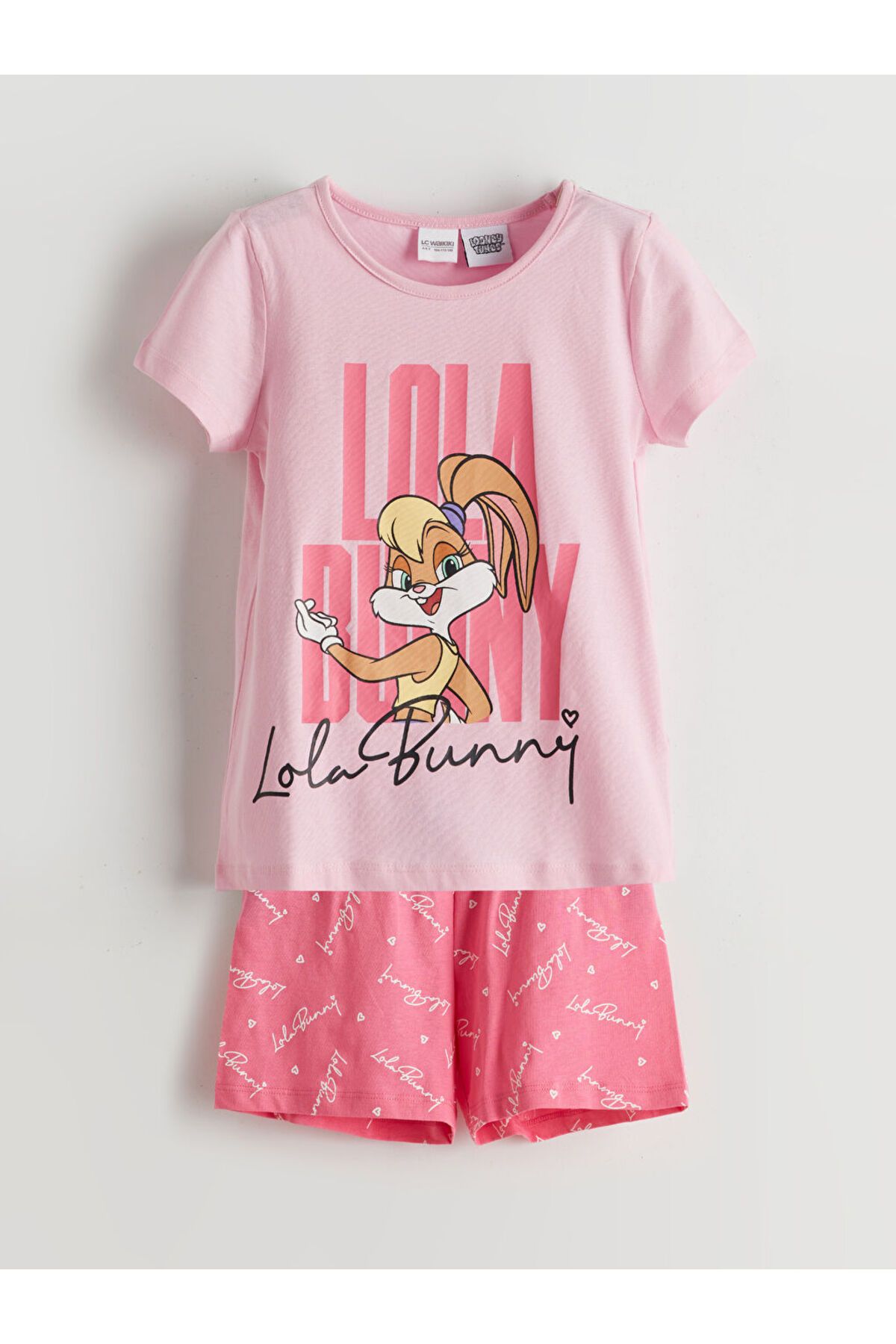 LC Waikiki LCW Kids Pembe Lola Bunny Baskılı Kız Çocuk Tişört ve Şort 2'li