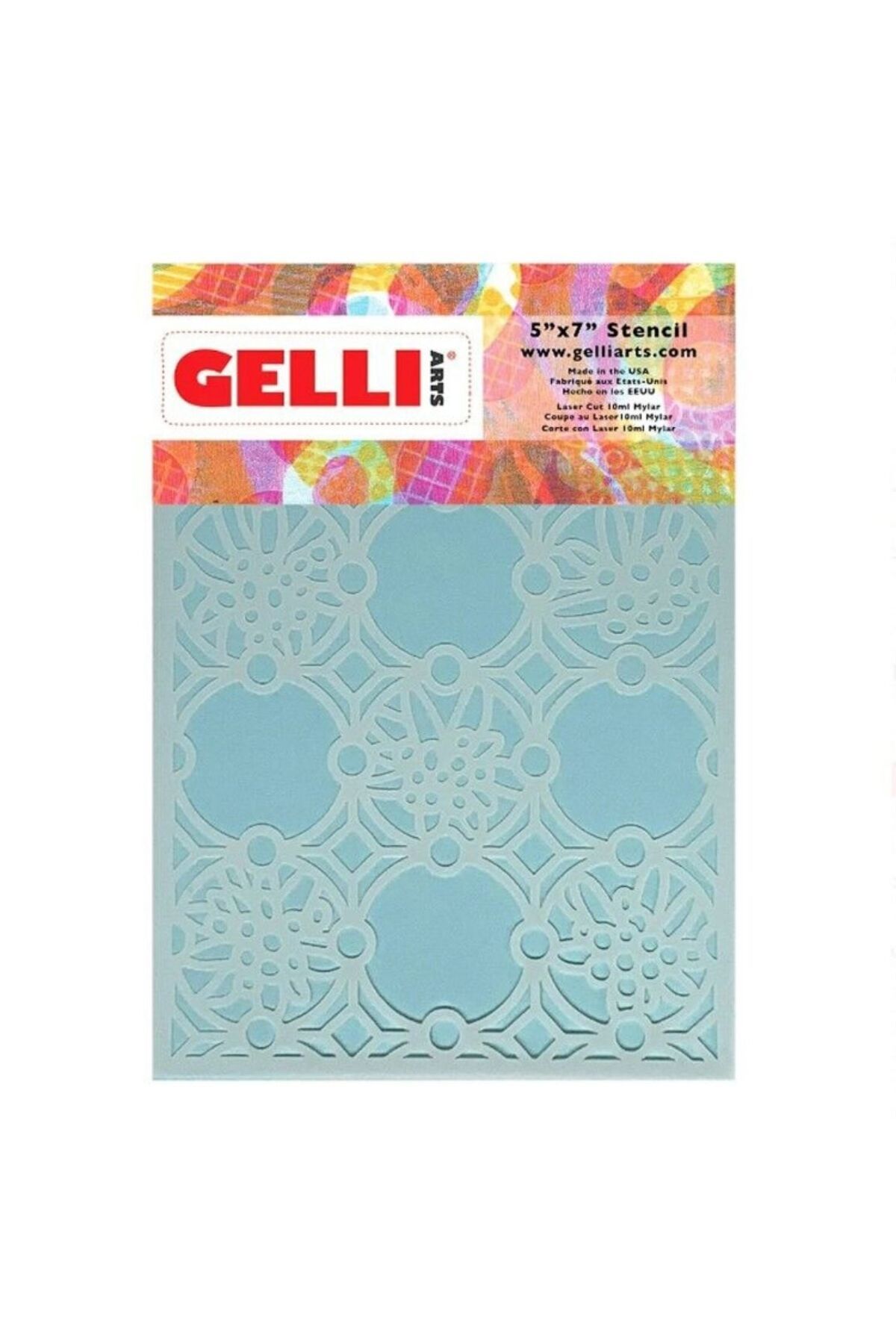 MASTRO Gelli Arts Edelweiss Stencil Çiçek Kalıbı 13.5cm x 19cm