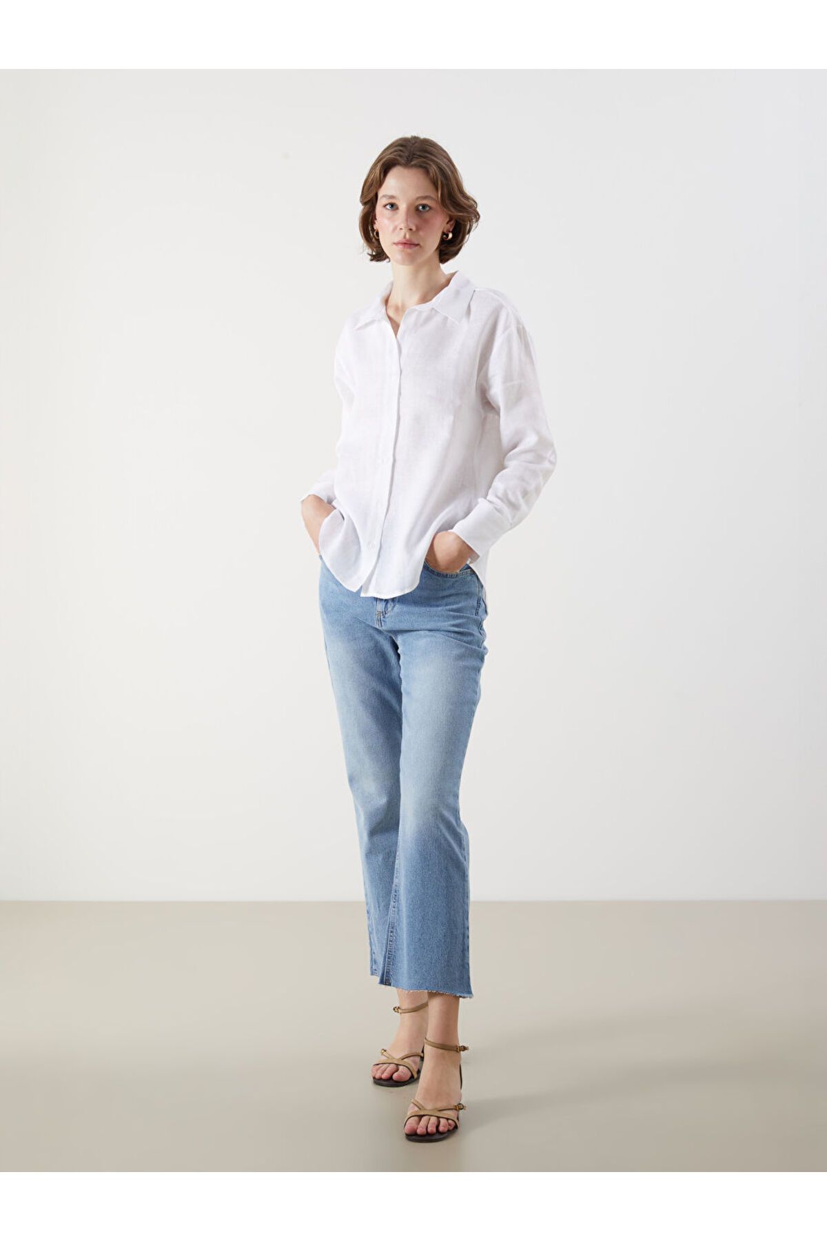 LC Waikiki Crop Flare Kadın Jean Pantolon