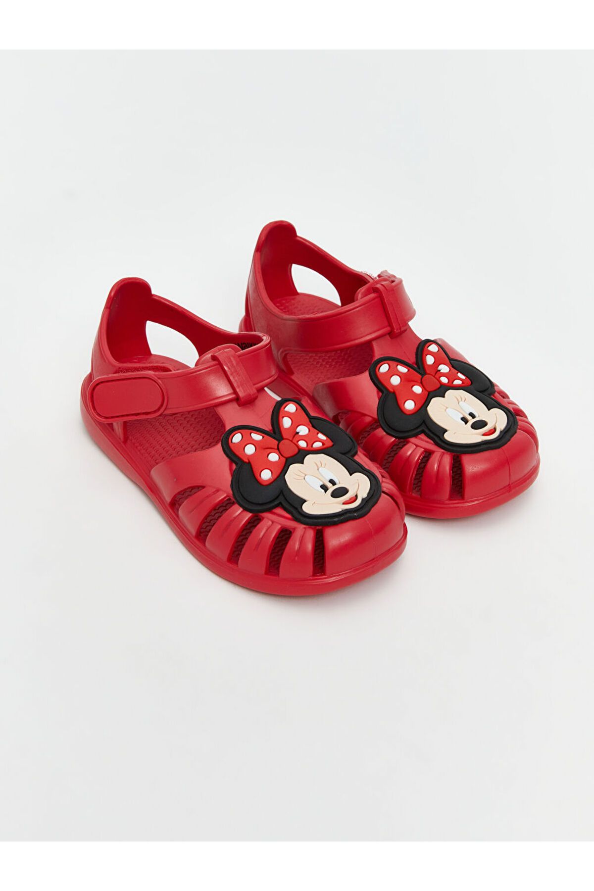 LC Waikiki LCW STEPS Kirmizi Minnie Mouse Baskılı Kız Bebek Plaj Sandaleti