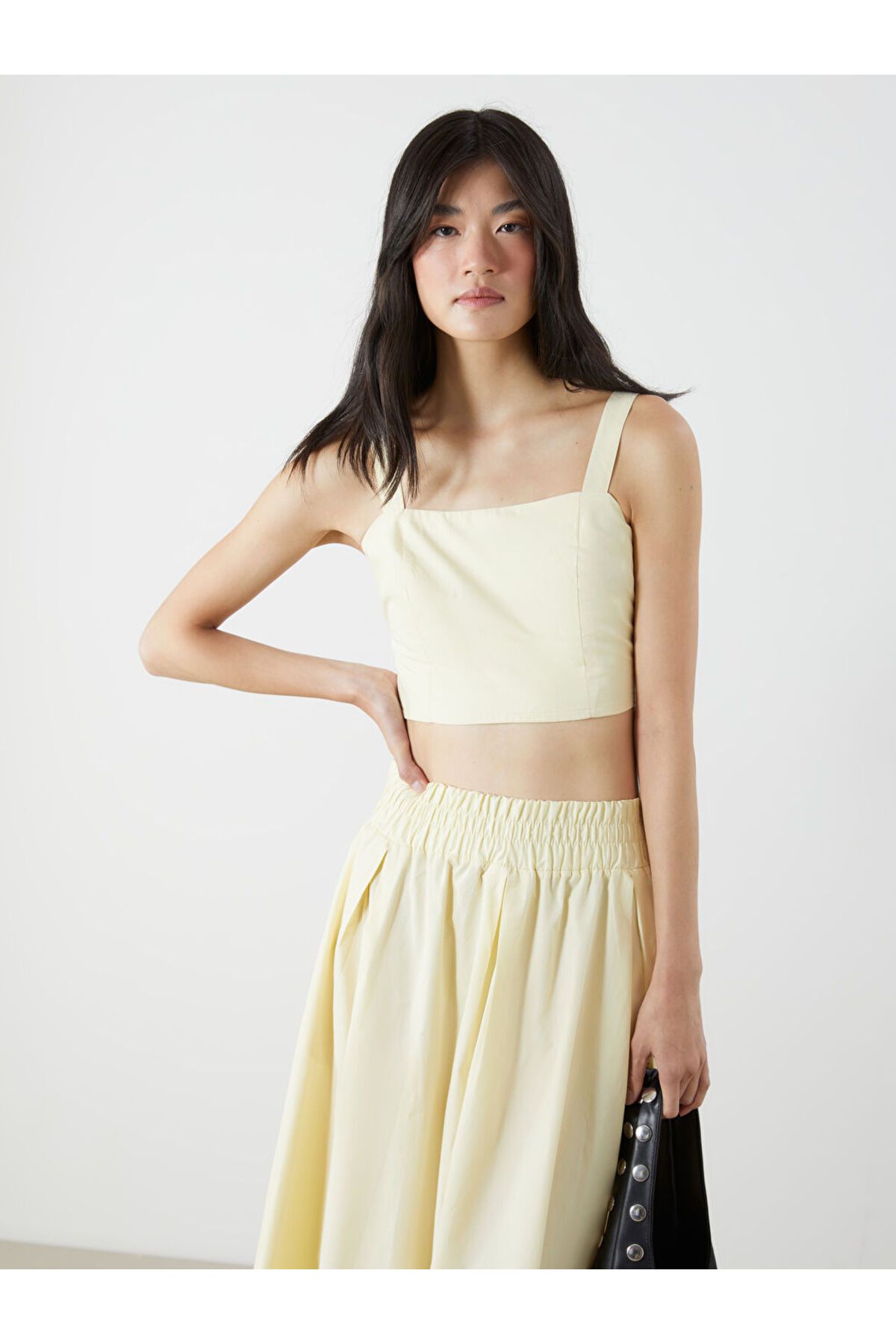 LC Waikiki XSIDE Sari Kare Yaka Askılı Crop