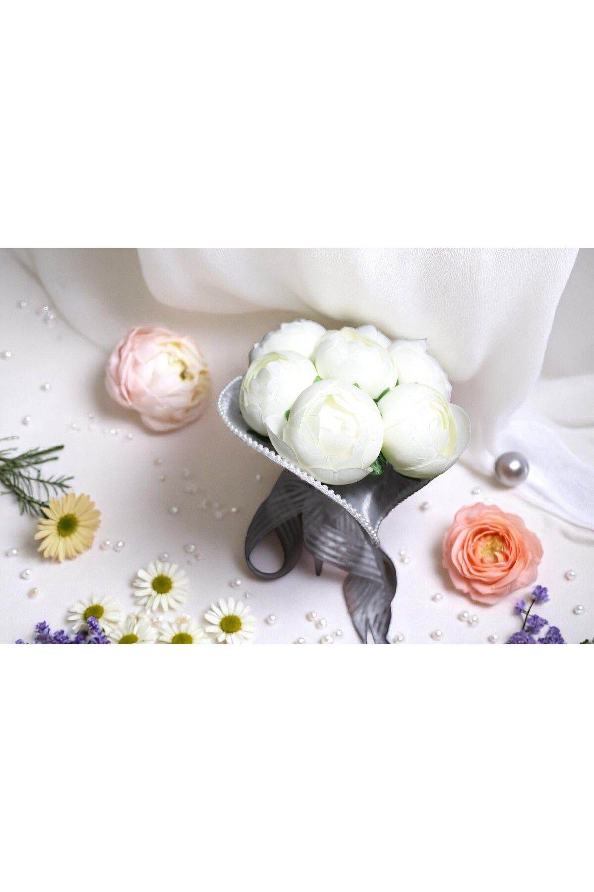 decoliva Şakayık (Peony) Gelin Buketi – El Yapımı, Nişan, Söz ve Düğün İçin Romantik Tasarım
