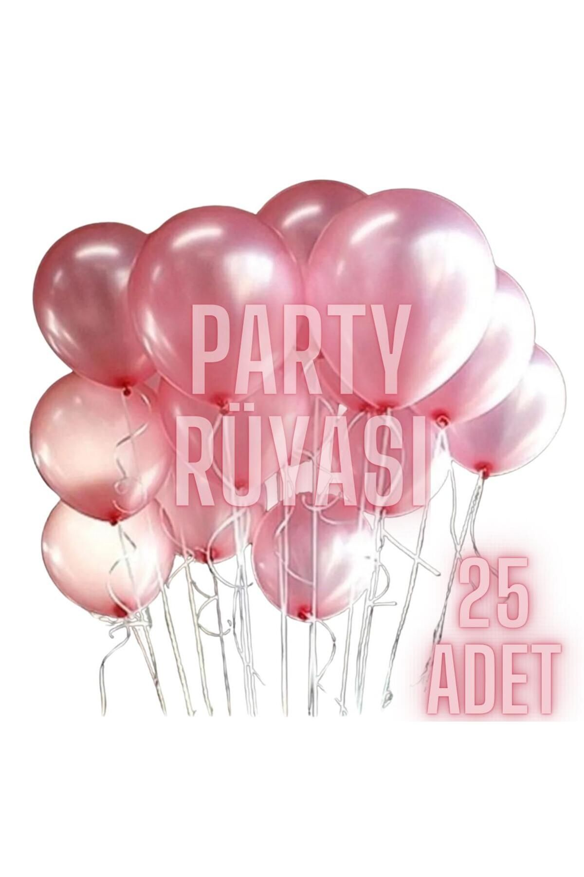 partyrüyası 25 Adet Pembe Metalik Balon 12 Inç Metalik Ekstra Parlak Renk