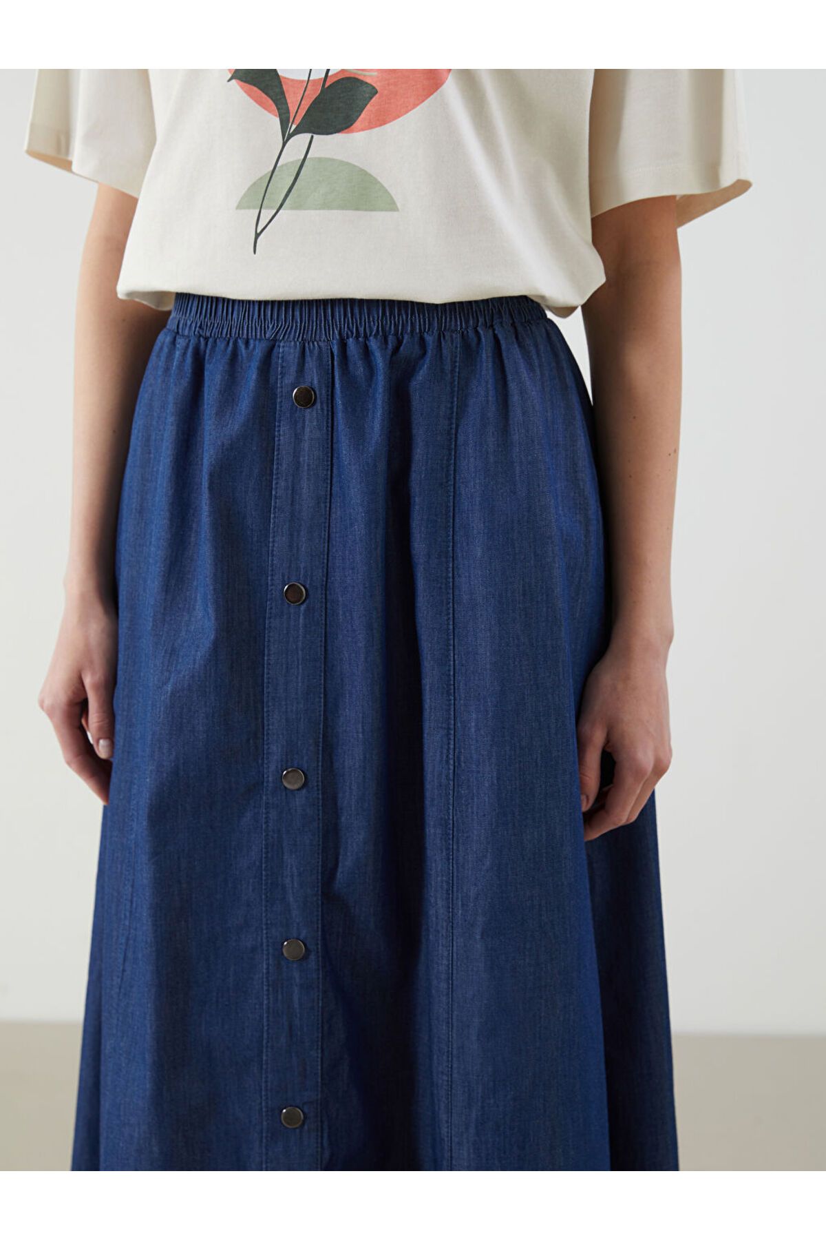 LC Waikiki-Elastic Waist Jean Skirt 4