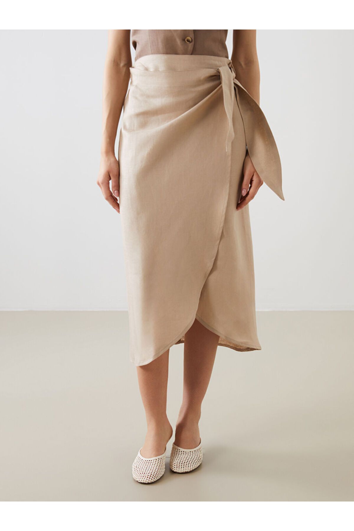 LC Waikiki-Linen Skirt with Elastic Waist 2
