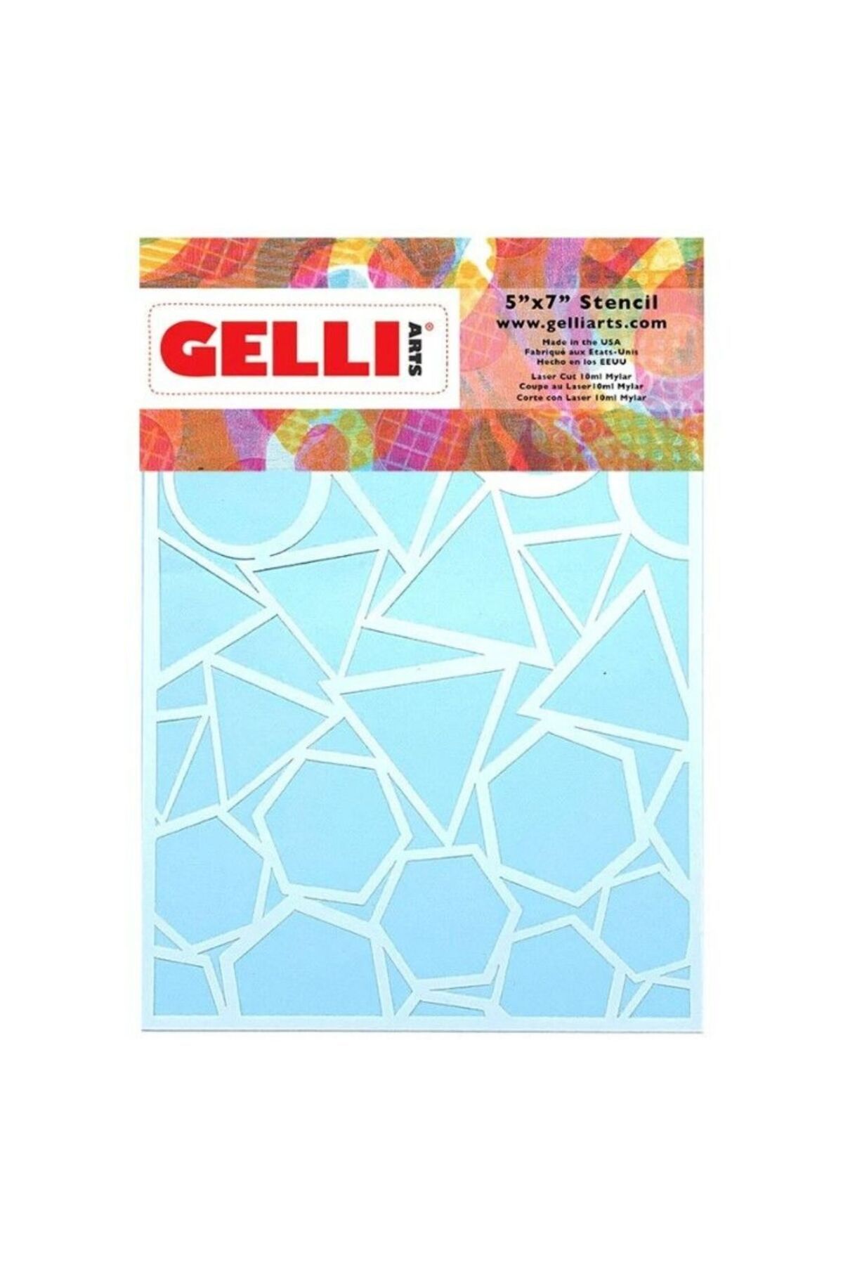 MASTRO Gelli Arts Geo Stencil Geometrik Kalıbı 13.5cm x 19cm