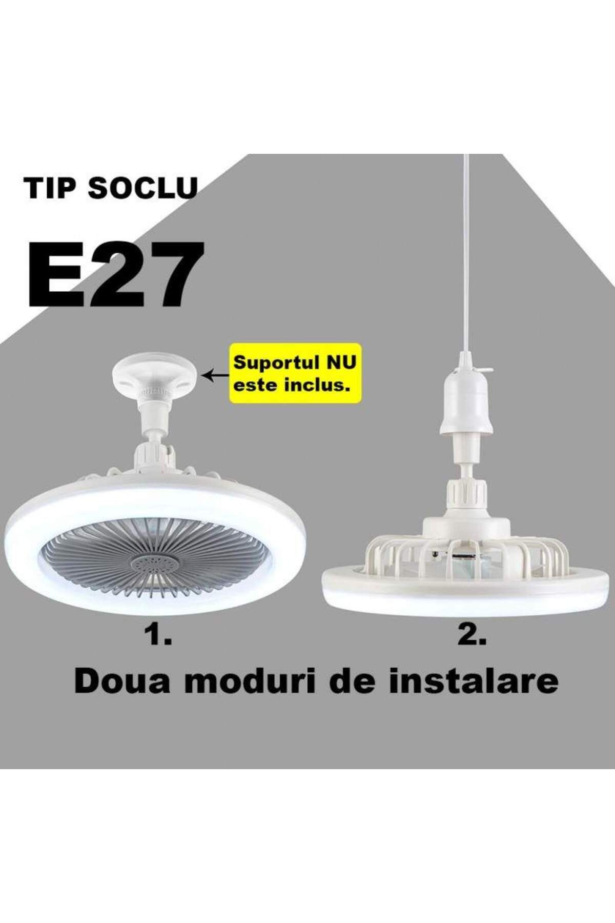 SIKS-Led Ceiling Lamp, With Fan And Remote Control, Direct Socket Connection, 30w, White 3
