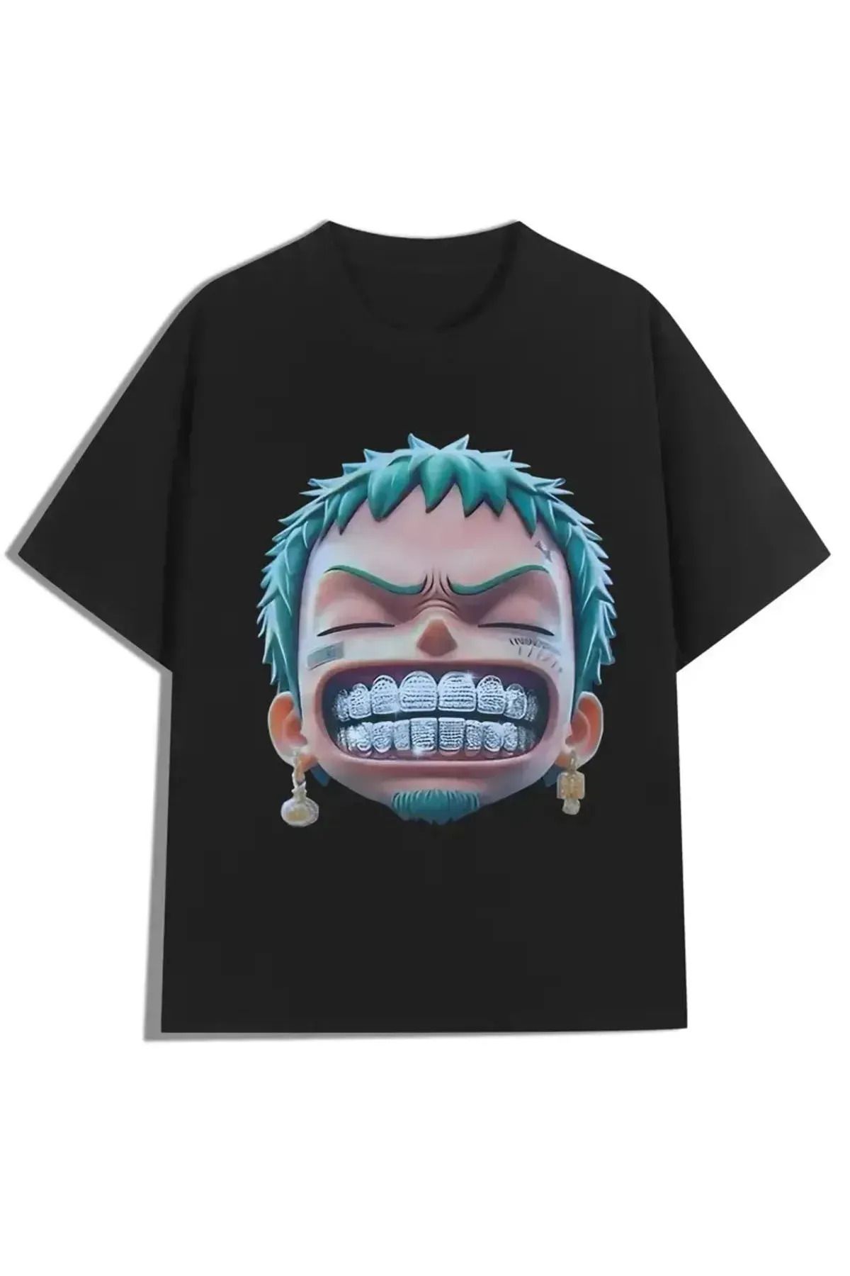 Koklonmoda Büyük Beden Unisex Anime Baskılı Oversize T-Shirt