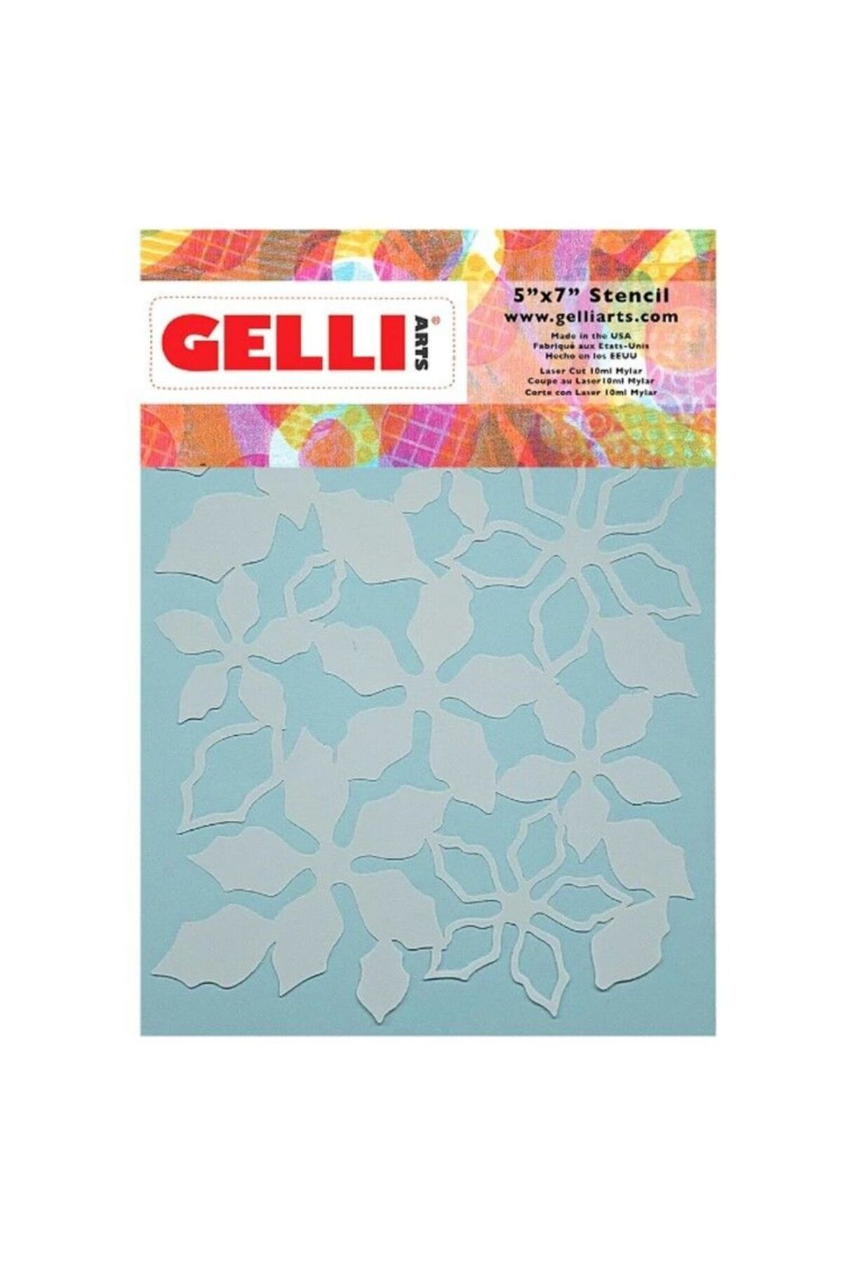 MASTRO Gelli Arts Poinsettia Stencil Atatürk Çiçeği Kalıbı 13.5cm x 19cm