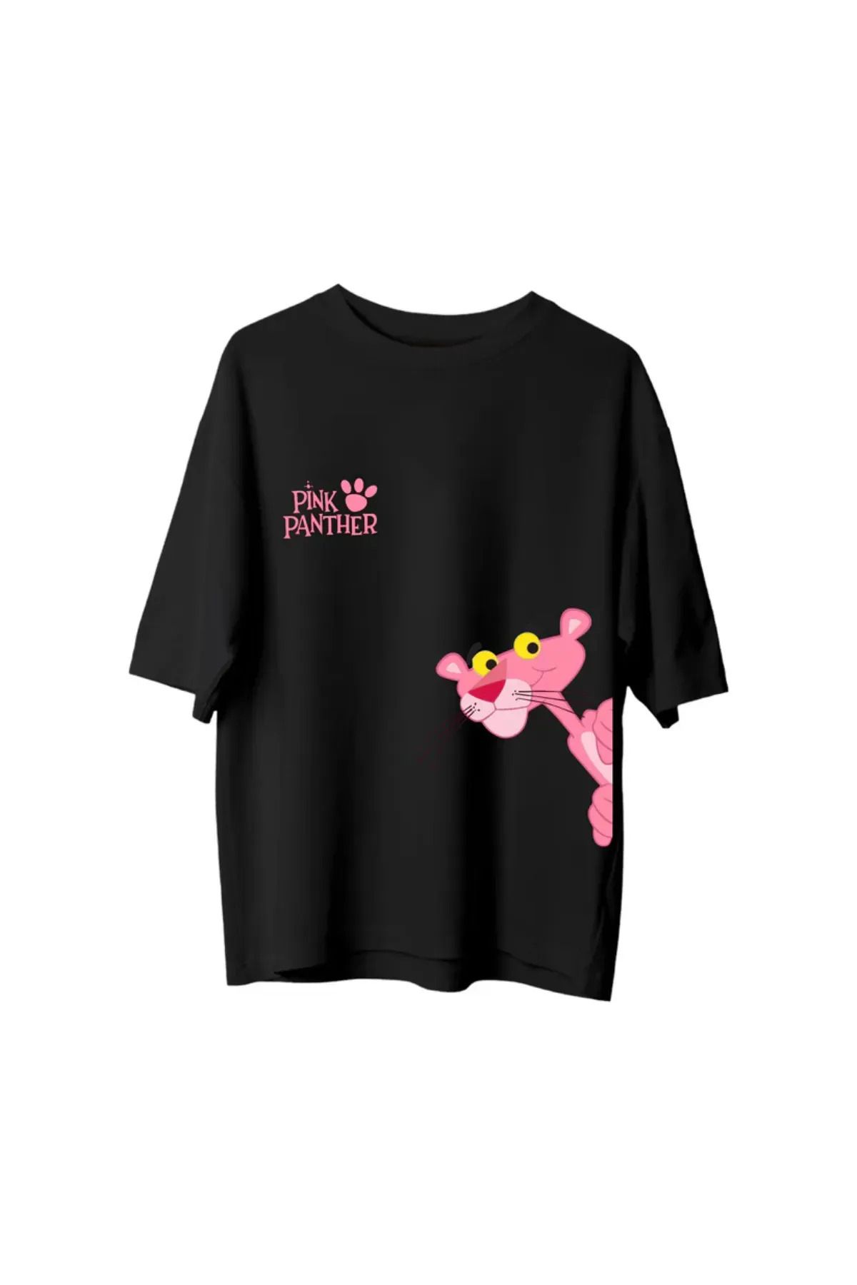 Koklonmoda Büyük Beden Unisex Pink Panther Baskılı Oversize T-Shirt