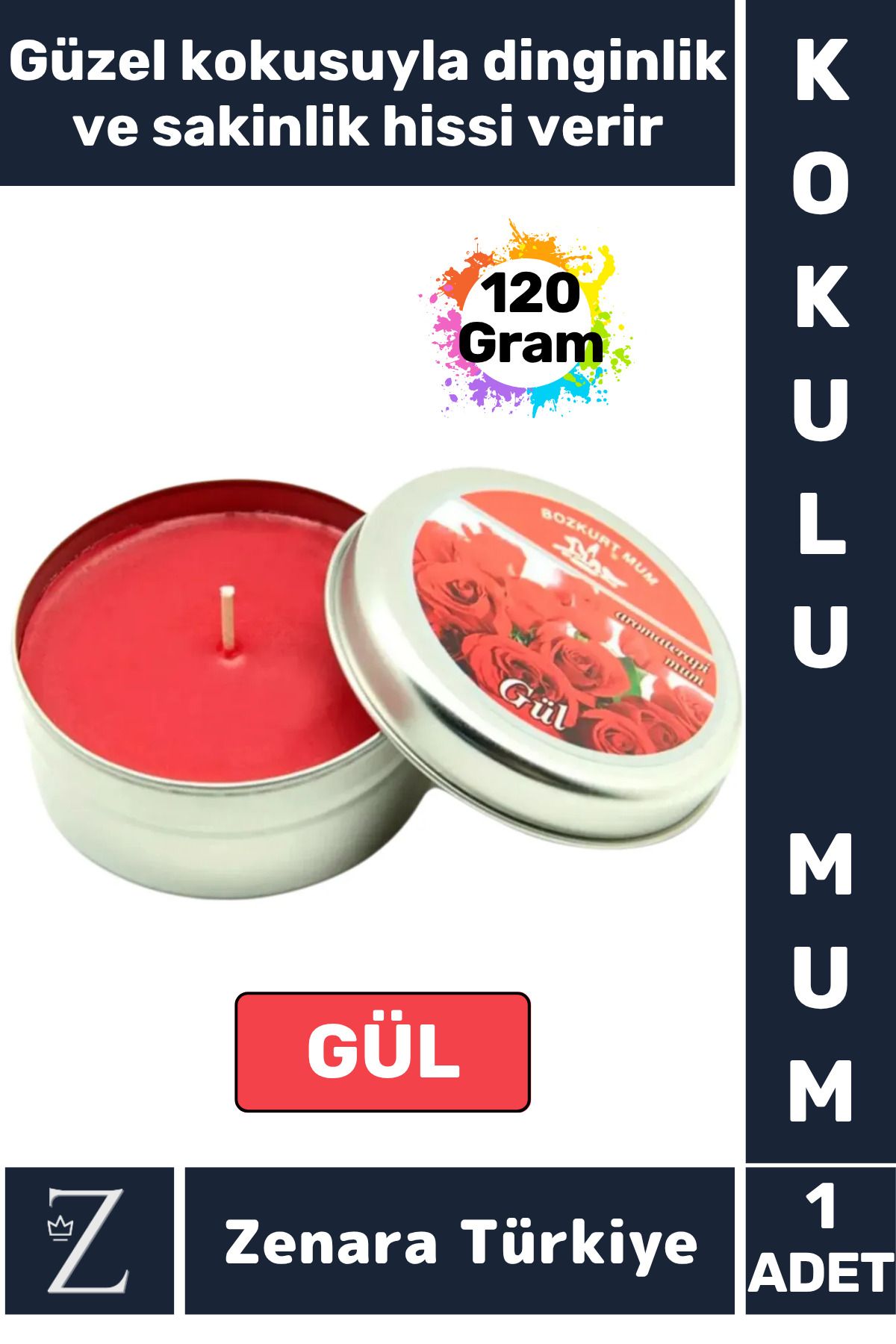 Zenara Özel Metal Kutu Arınma Huzur Meditasyon Yoga Esans Sakinlik Veren Dekoratif Oda Kokusu Mum 120 Gram