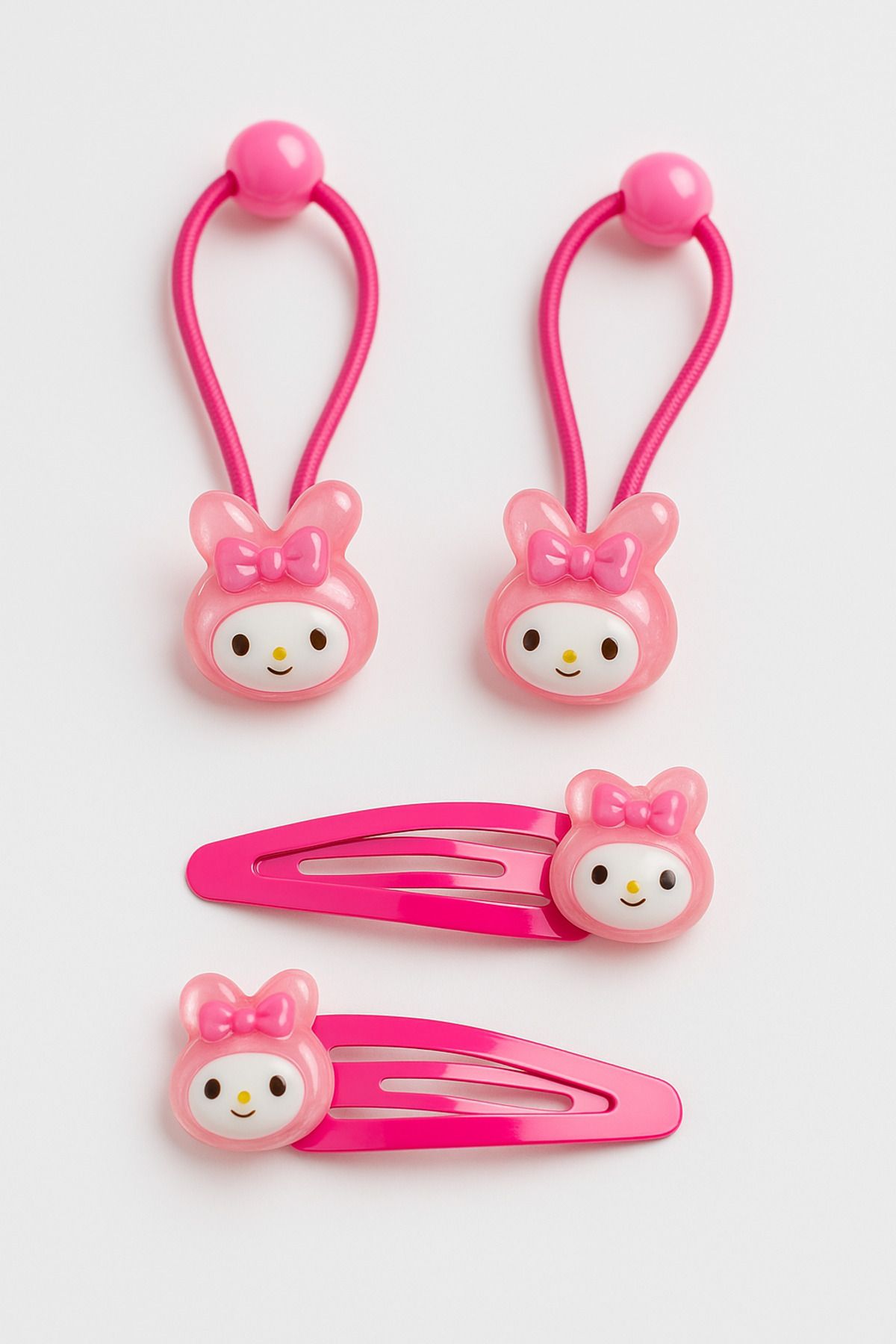 MakeWell Kuromi My Melodi Hello Kity Cinnammaroll Pampampurin Tasarımlı Lastik ve Çıtçıtlı Toka Seti