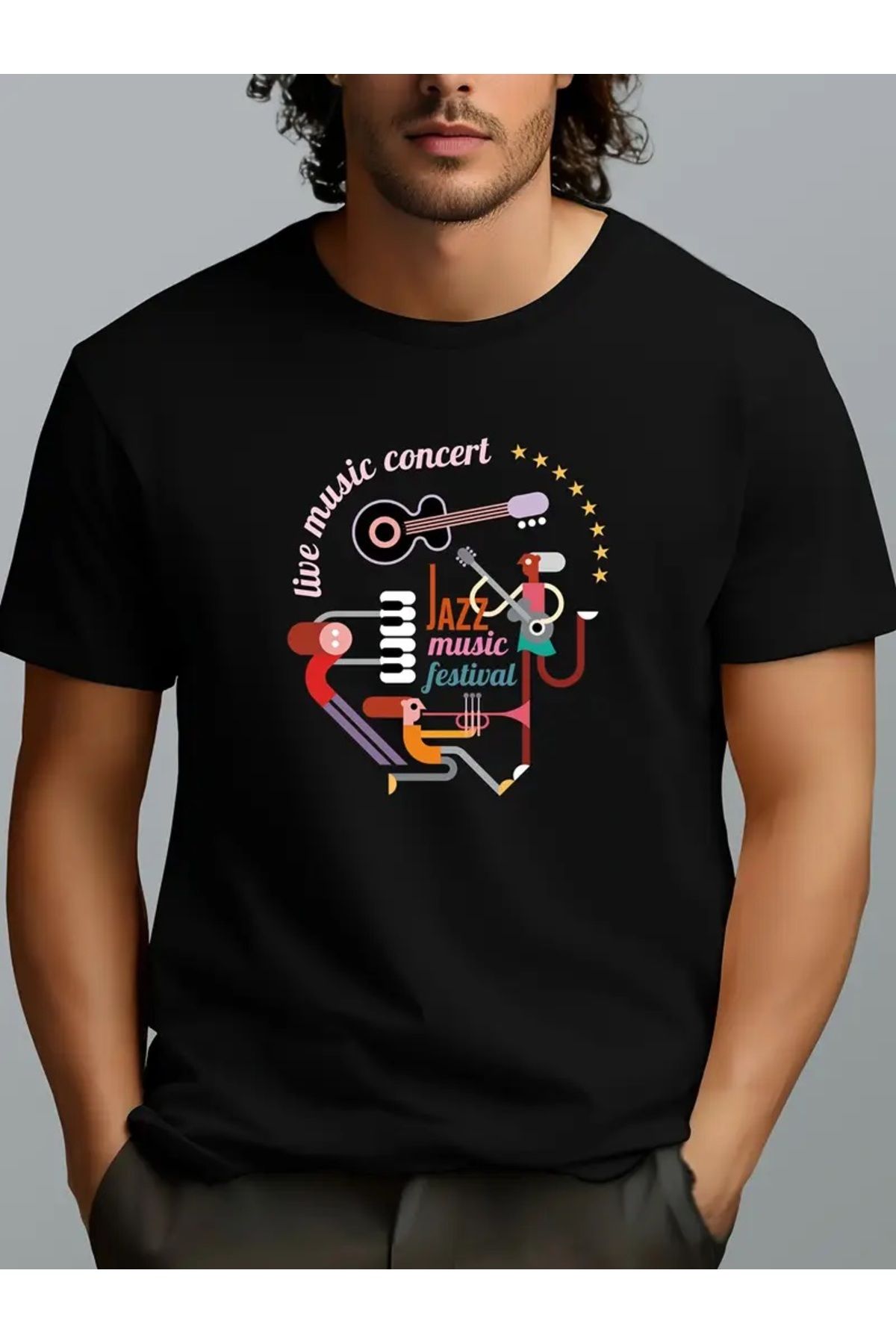 qubo sportswear & company qubo Unisex Oversize Baskılı Pamuklu Bisiklet Yaka Kısa Kollu SİYAH T-shirt