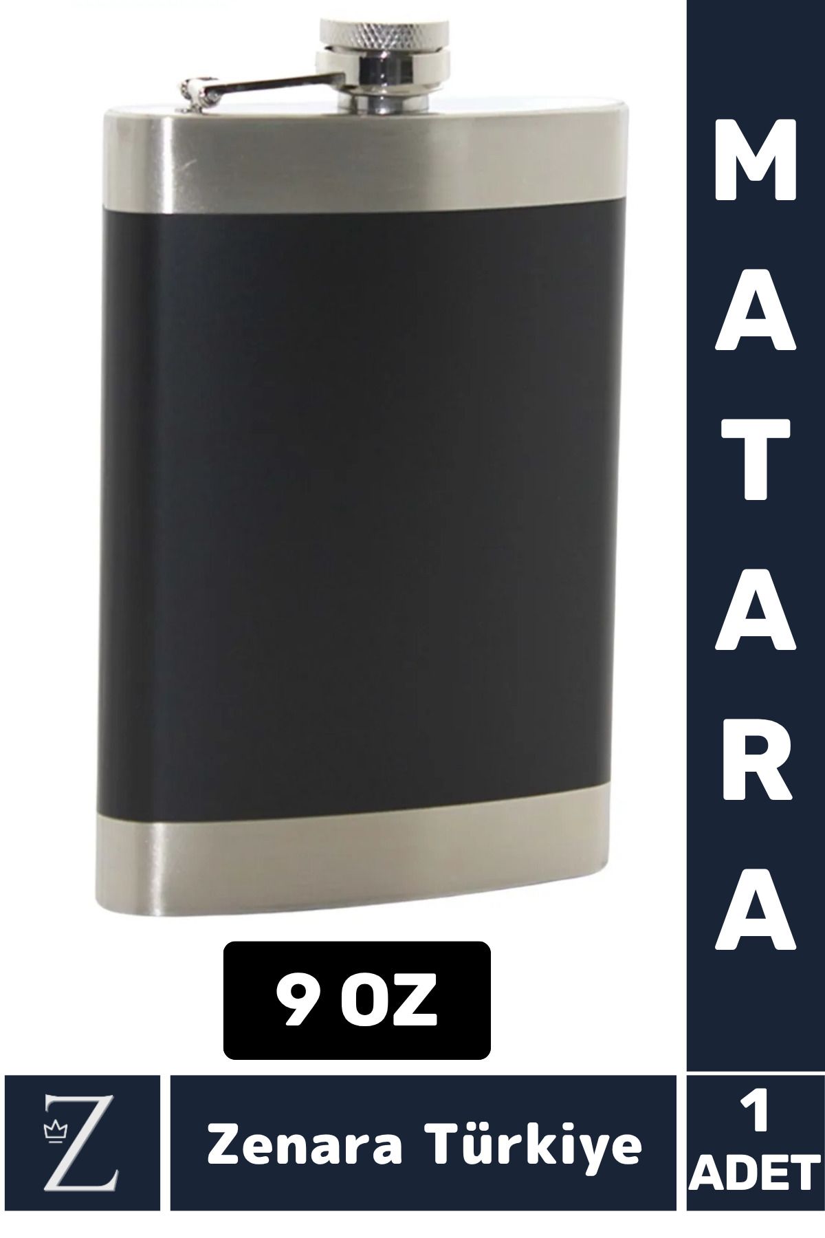 Zenara Yüksek Kalite Dayanıklı Hediye Kamp Piknik Yürüyüş Plaj Outdoor Alkol Konyak Özel Model Matara 9 OZ
