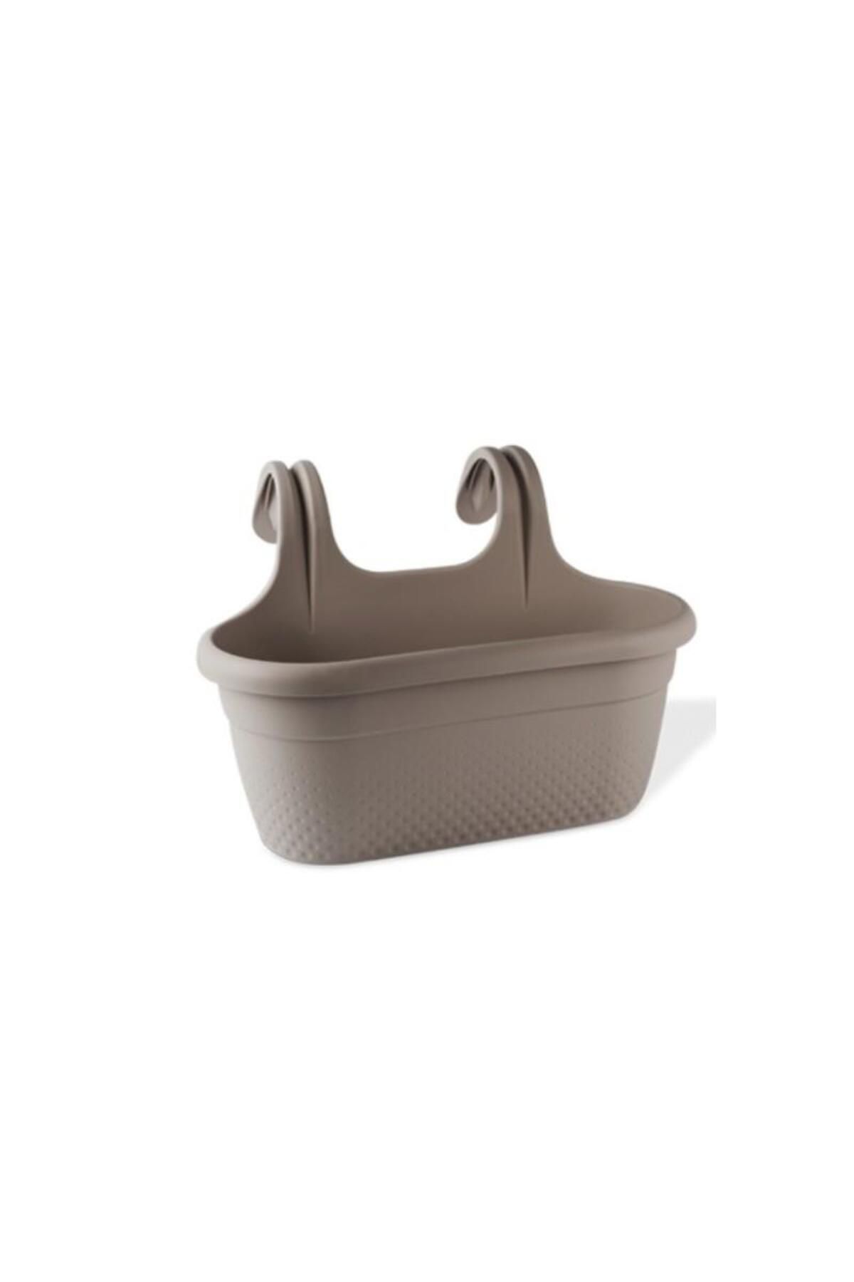 Omnipazar KRS-350 Dekoratif Plastik İnci Askılı Balkon Saksı 6.2 Litre