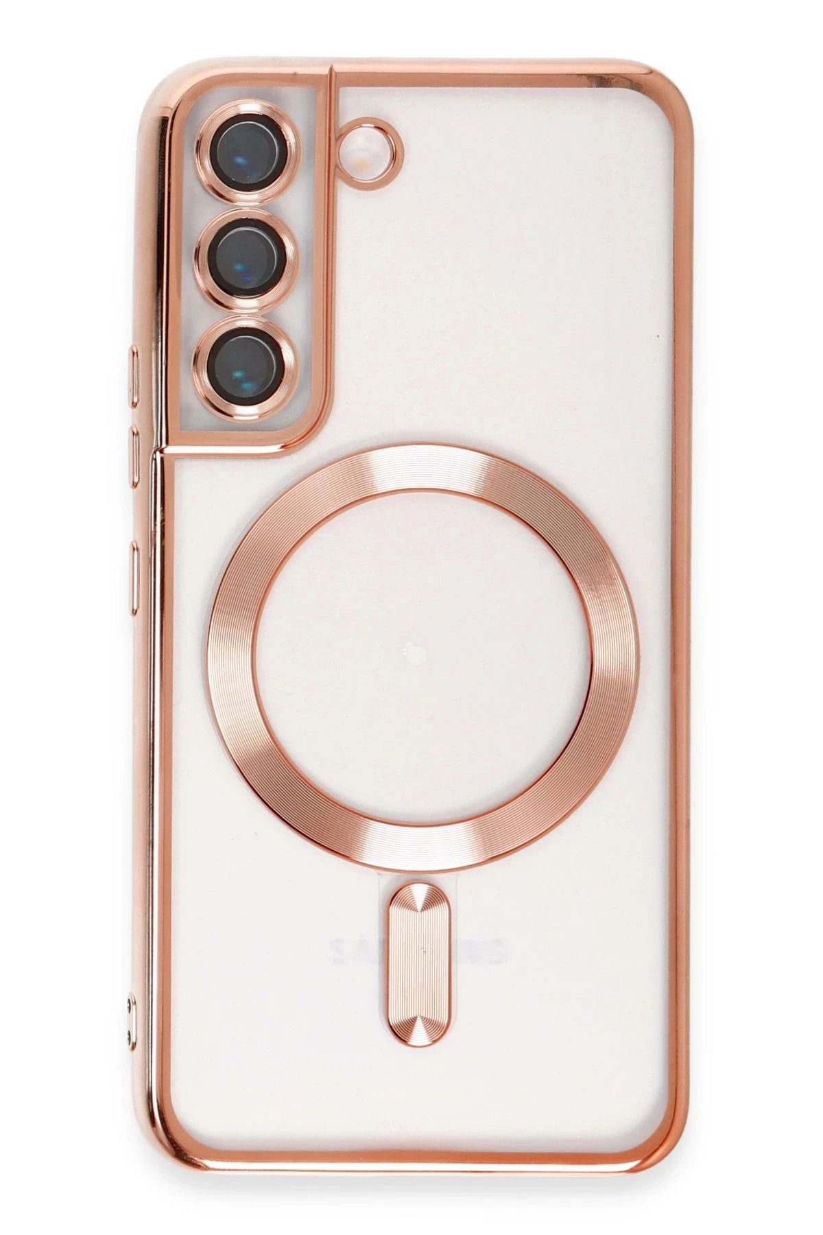 NewFace Samsung Galaxy S22 Kılıf Kross Magneticsafe Kapak - Rose YNSMR