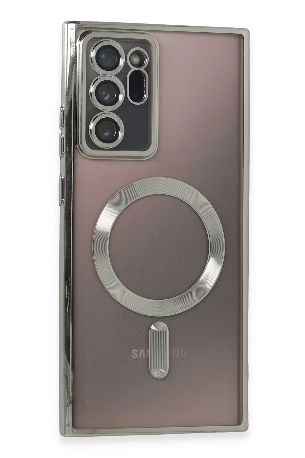 NewFace Samsung Galaxy Note 20 Ultra Kılıf Kross Magneticsafe Kapak - Gümüş YNSMR