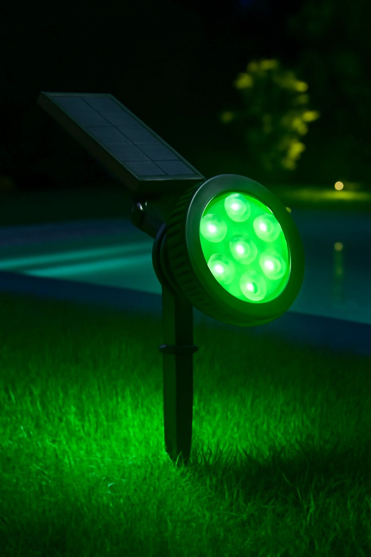 MT29 GİYİM 18w Ledli Solar Kazıklı Bahçe Armatürü Yeşil Işık
