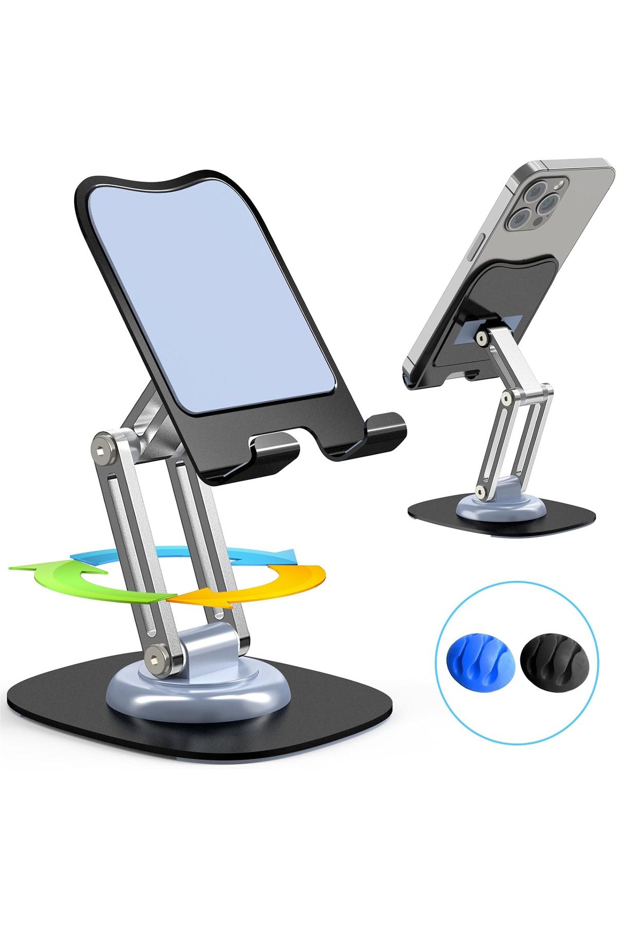 nelerbulurum 360 derece dönebilen Katlanabilir Ve Ayarlanabilir Metal Masaüstü Telefon Tutucu telefon Tutacağı