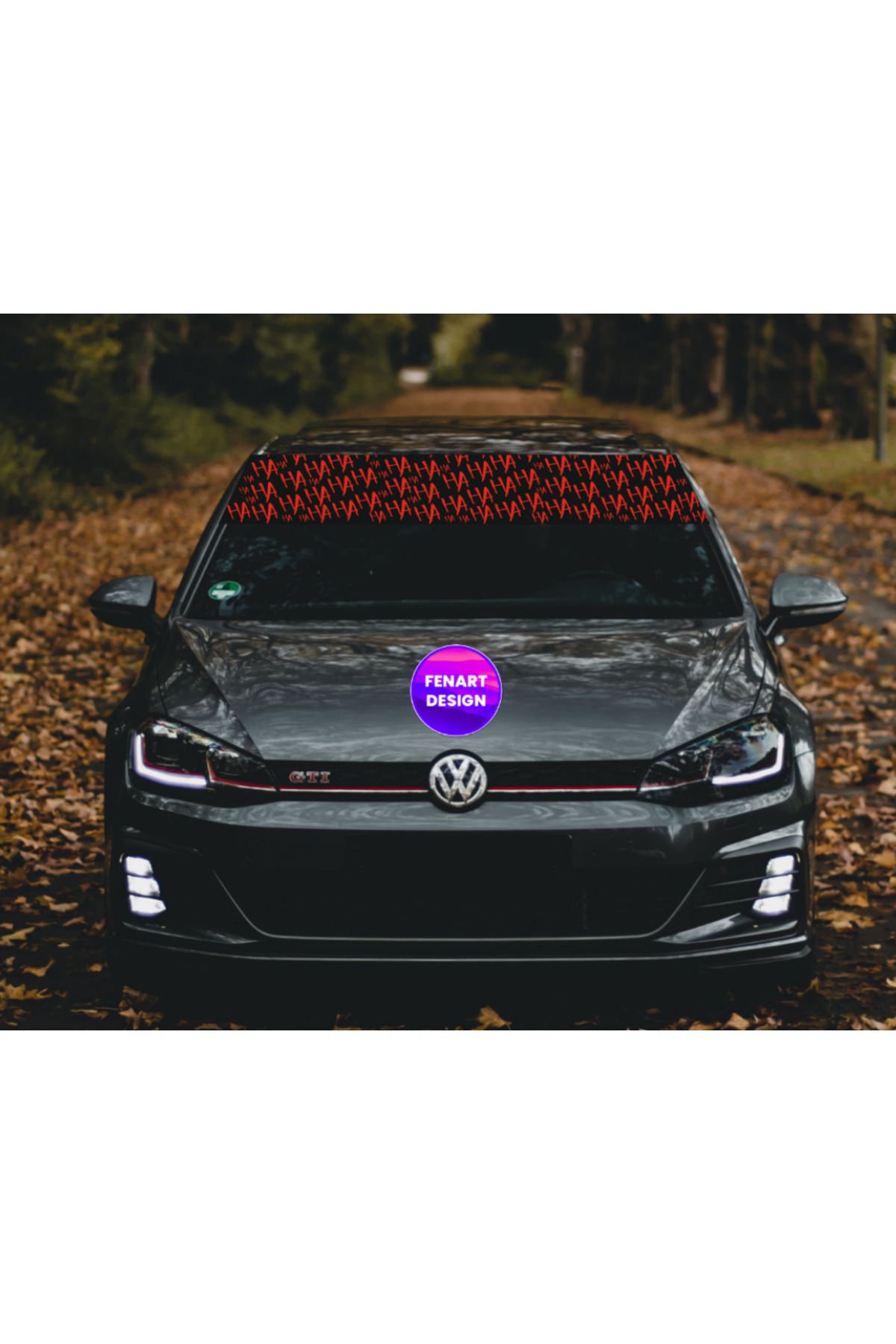 Nenya Joker HAHA Ön Cam Güneşlik Oto Sticker Yapıştırma (125x25cm)