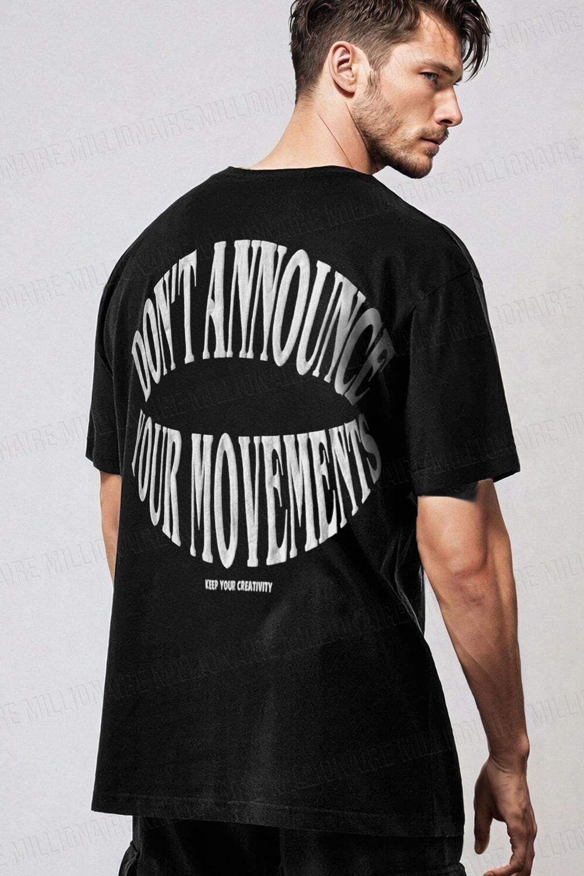 Tarzsokak Erkek Siyah Dont Announce Kabaran Baskı Bisiklet Yaka Oversize Salas
