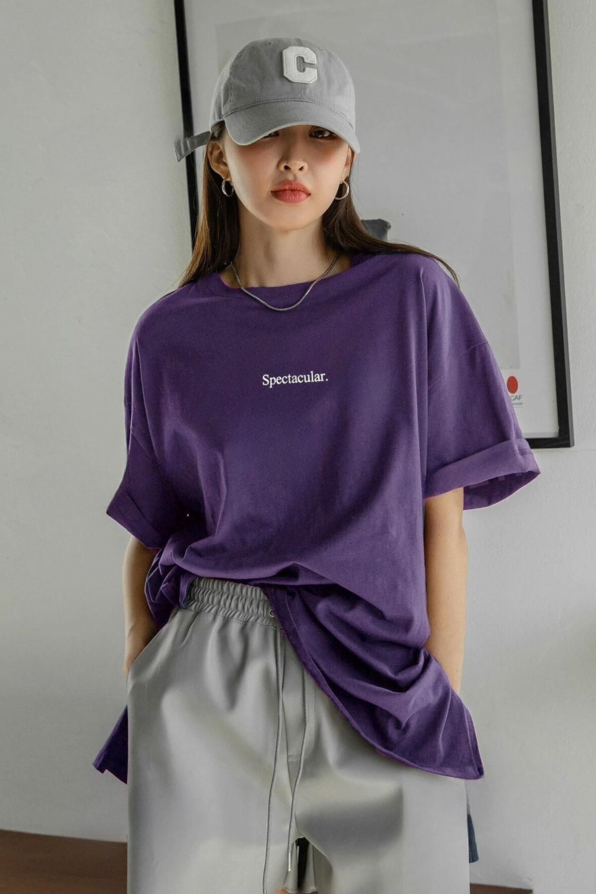 Tarzsokak Kadın Spectacular Mor Oversize Salas