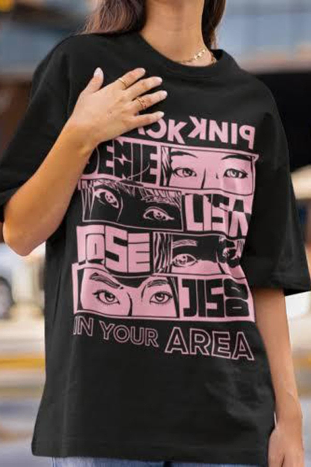 Tarzsokak Siyah K-pop Black Pink In Your Area Girls Eyes Unisex
