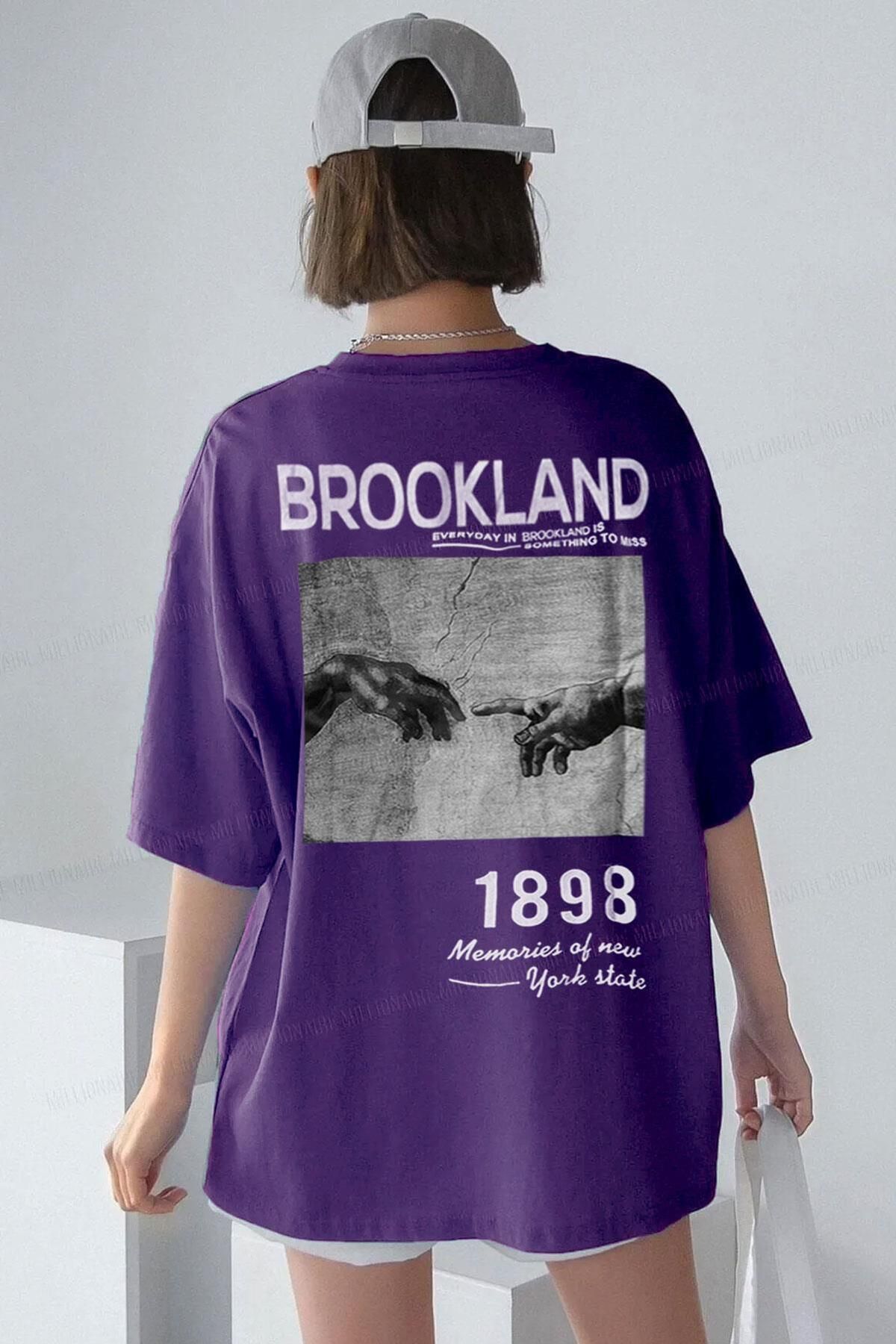 Tarzsokak 1898 Baskılı Mor Oversize Salas Kadın