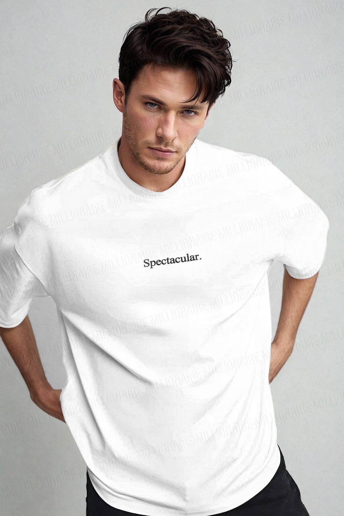 Tarzsokak Erkek Spectacular Beyaz Bisiklet Yaka Oversize Salas