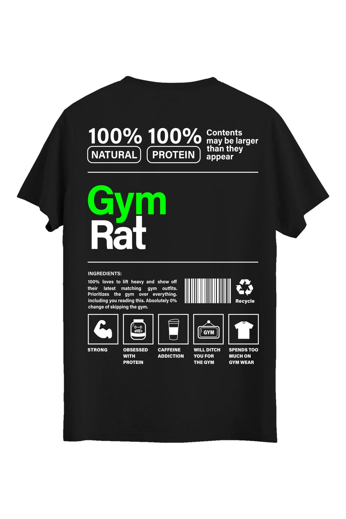 srcmarket Body, Gym Sporcularına Özel, Body Gym Baskılı Unisex Tshirt