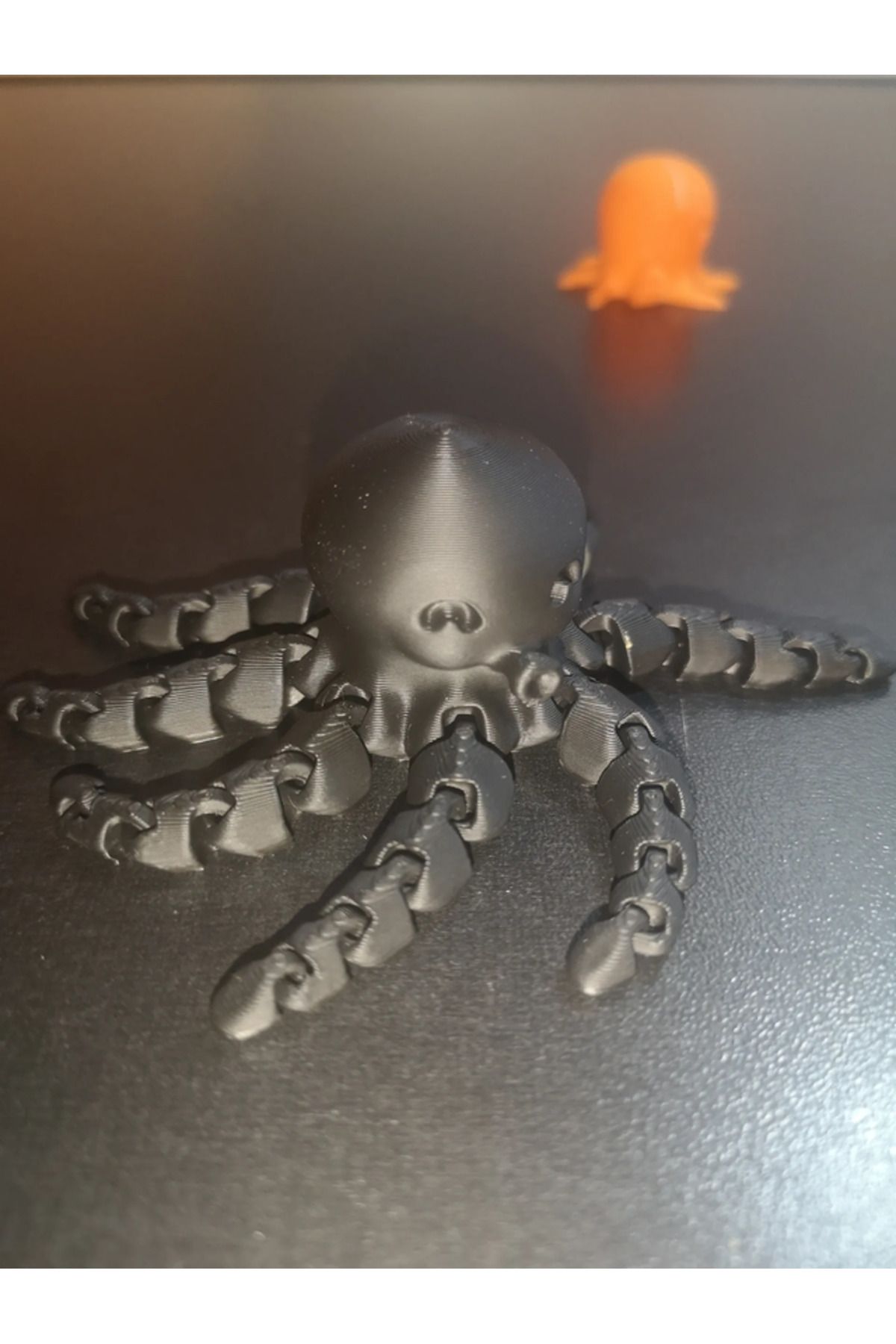 TSC Gri Renk Mini Ahtapot Oyuncak Hareketli PLA Doğal Malzeme 12CM
