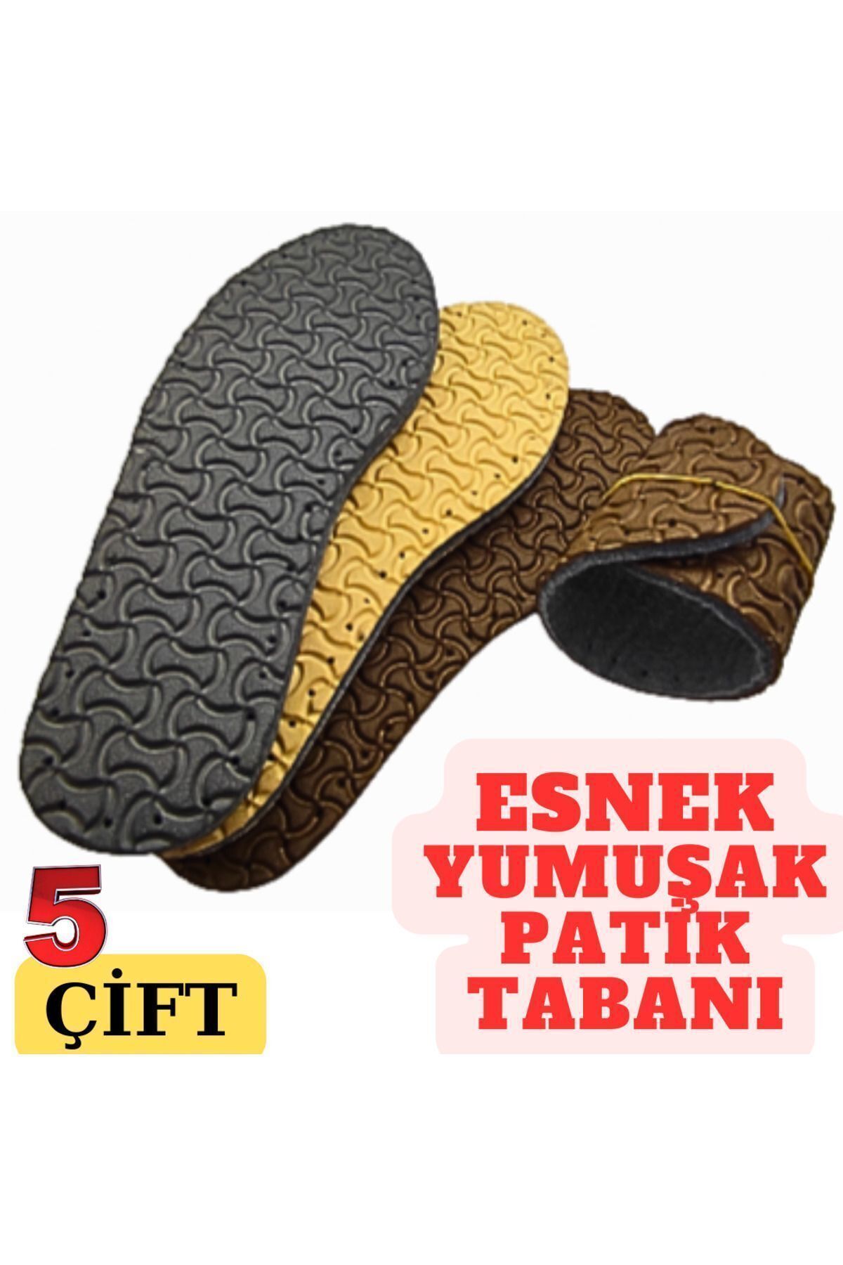 SerenityHaven 5 Çift Esnek Patik-çorap Tabanı (EVA KEÇE)