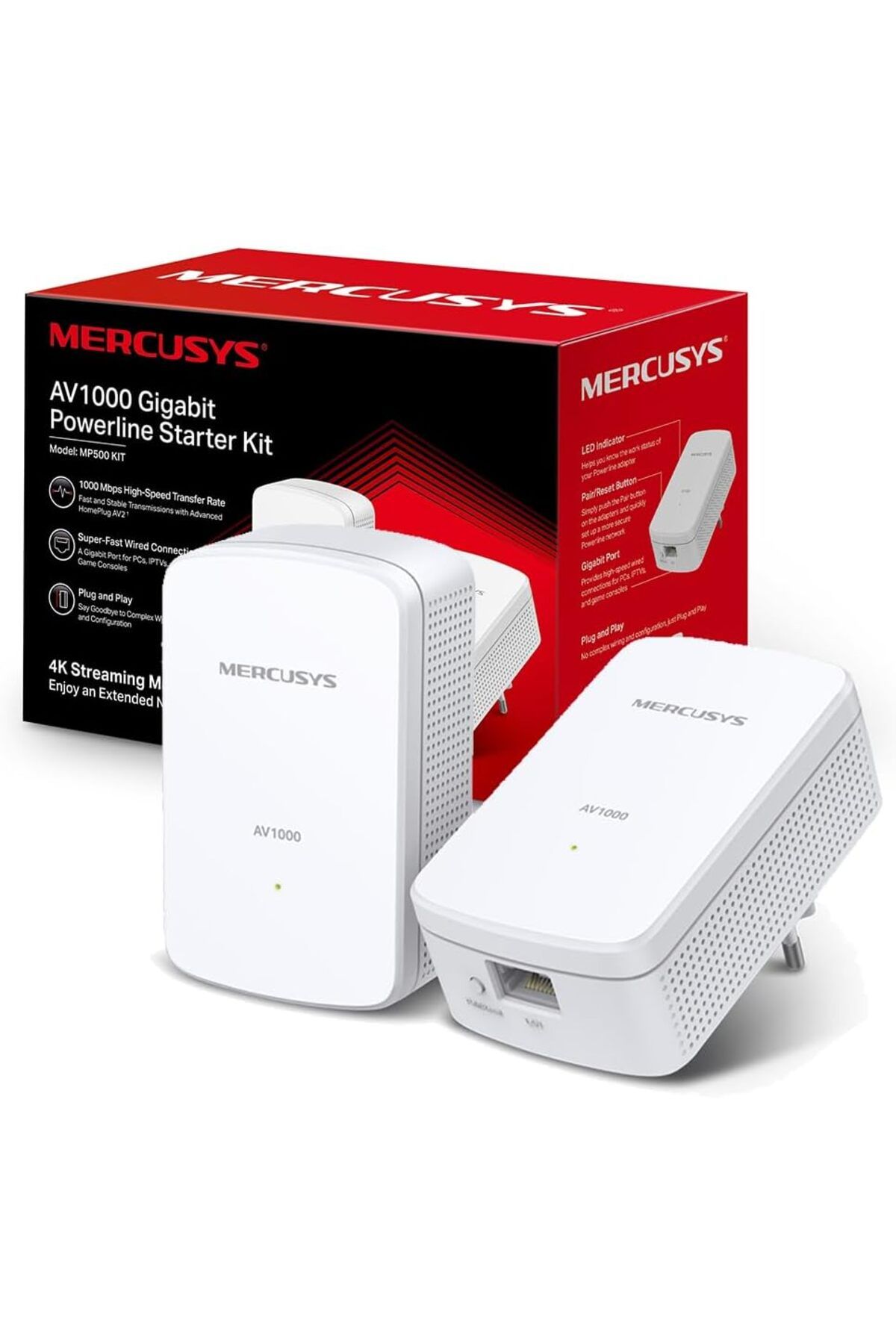 STOREMAX nffastore MP500 KIT, AV1000, Tak ve Kullan (Kurulum Gerektirmez), Gigabit Ethernet Portlu Powerline