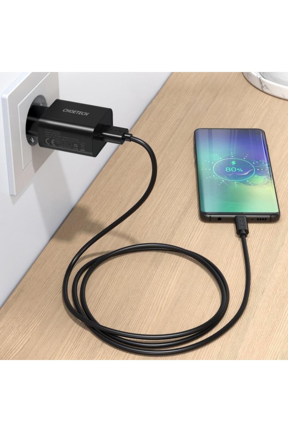 CHOETECH-Incarcator Retea Mains Quick Charge USB-A,18W EU, 3.0A, Negru 4
