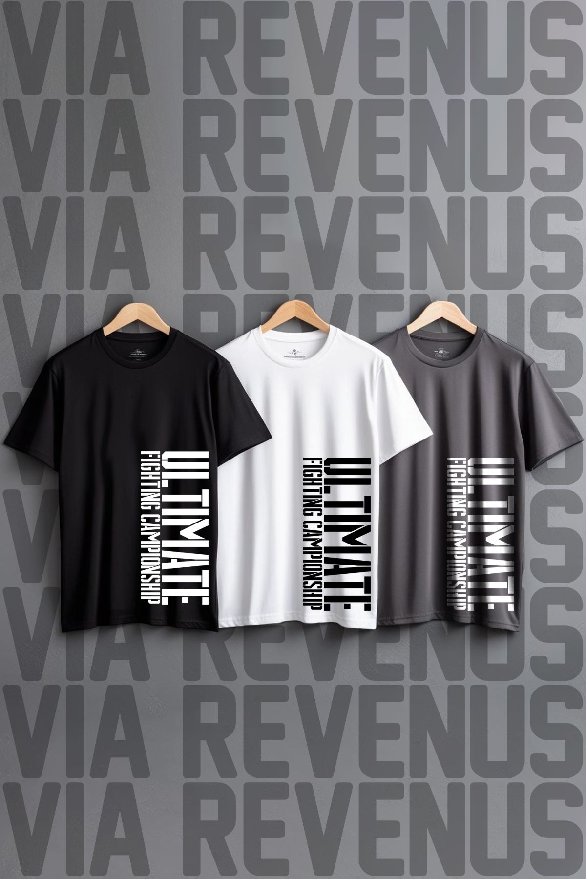Vordevia Yazı Baskılı 3'lü %100 Pamuk Penye Tshirt