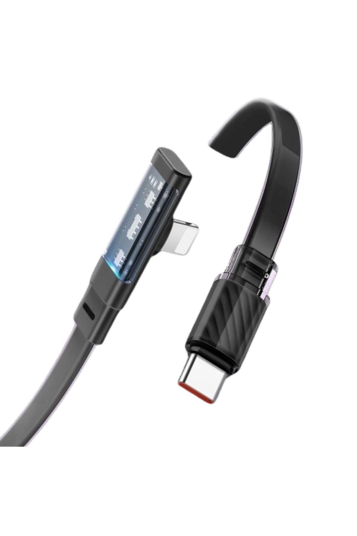 Mcdodo-Cable Type-c To Lightning Dichromatic 90 Degree, Fast Charging, 36w, Led, 1.8m, Black 4