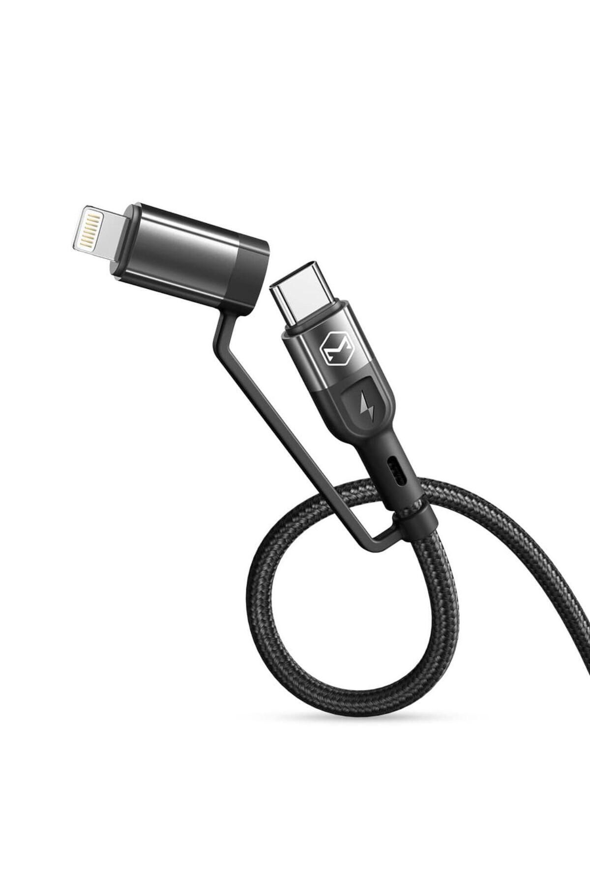 Mcdodo-Cable 4 in 1 USB-A/Type-C to Lightning/Type-C, PD Fast Charging, 60W, 1.2m, Black 6