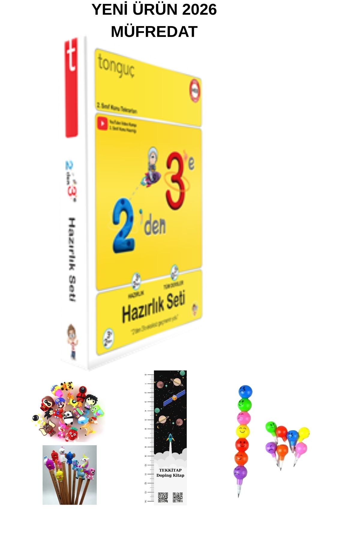Tonguç Yayınları Tonguç 2'den 3'e HAZIRLIK SETİ YENİ ÜRÜN (UZAY A.+EMOJİ K.+KALEM B.HEDİYELİ)2026 MÜFREDAT